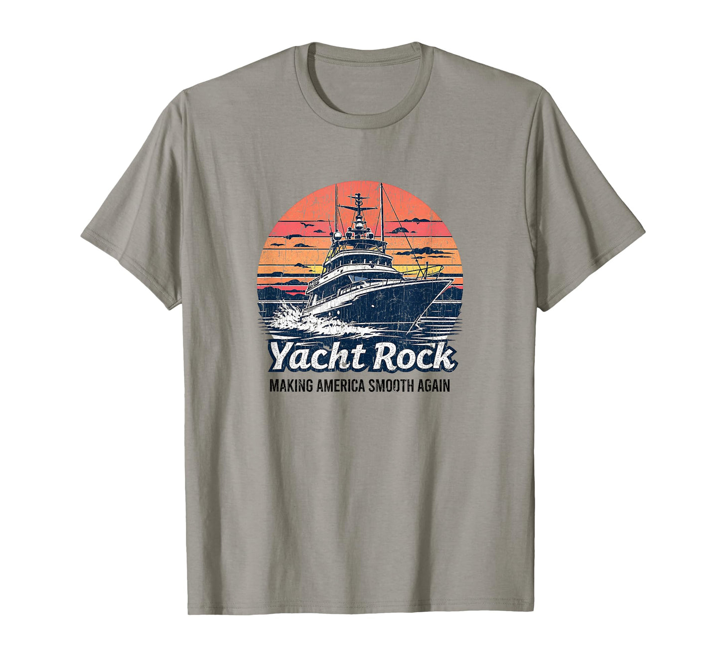 Yacht Rock, Retro Party Boat Drinking, Vintage Faded Yacht T-Shirt