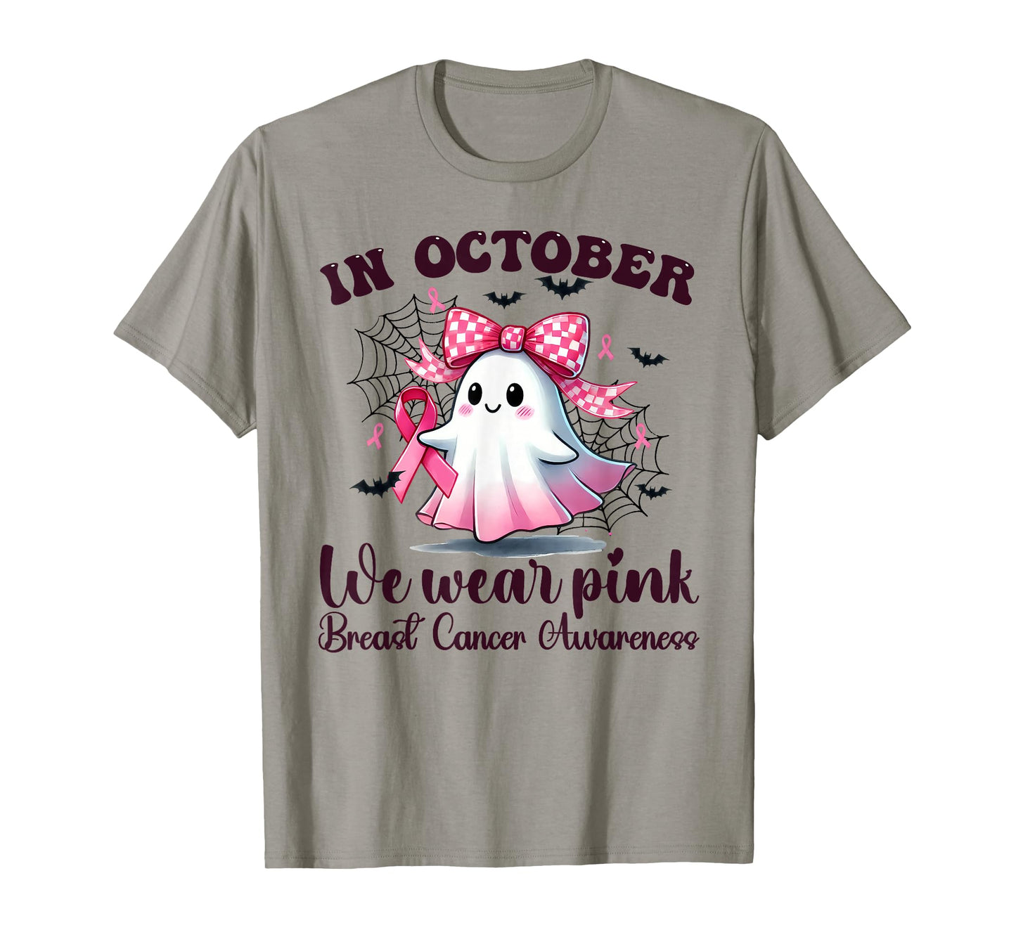 Halloween In October We Wear Pink Breast Cancer Awareness T-Shirt