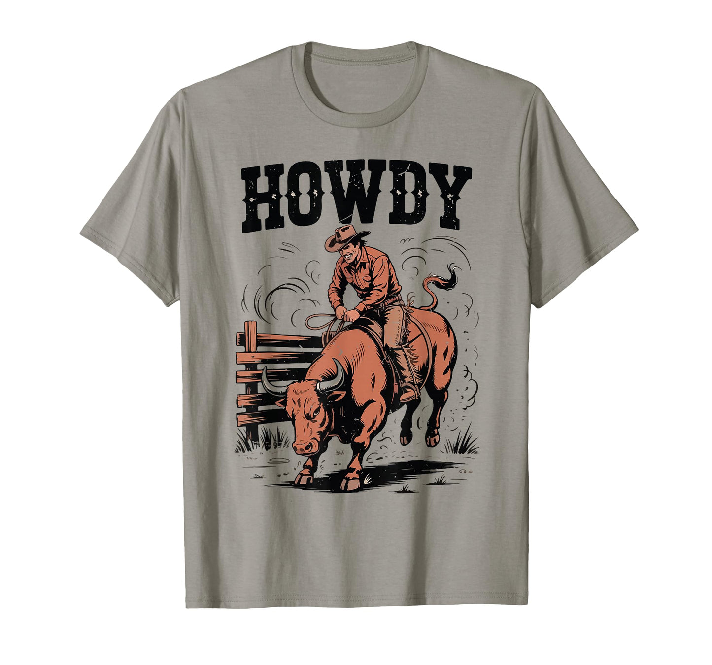 Howdy Funny Rodeo Bull Riding Cowboy Wester Country Vintage T-Shirt