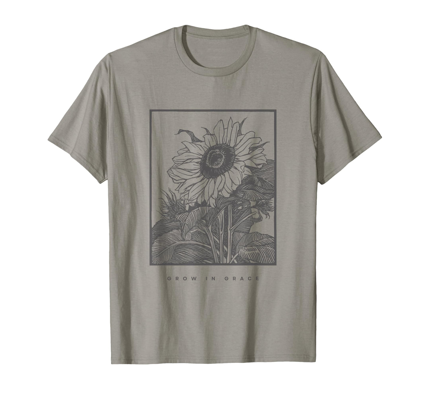 Grow In Grace, Christian Sunflower T-Shirt