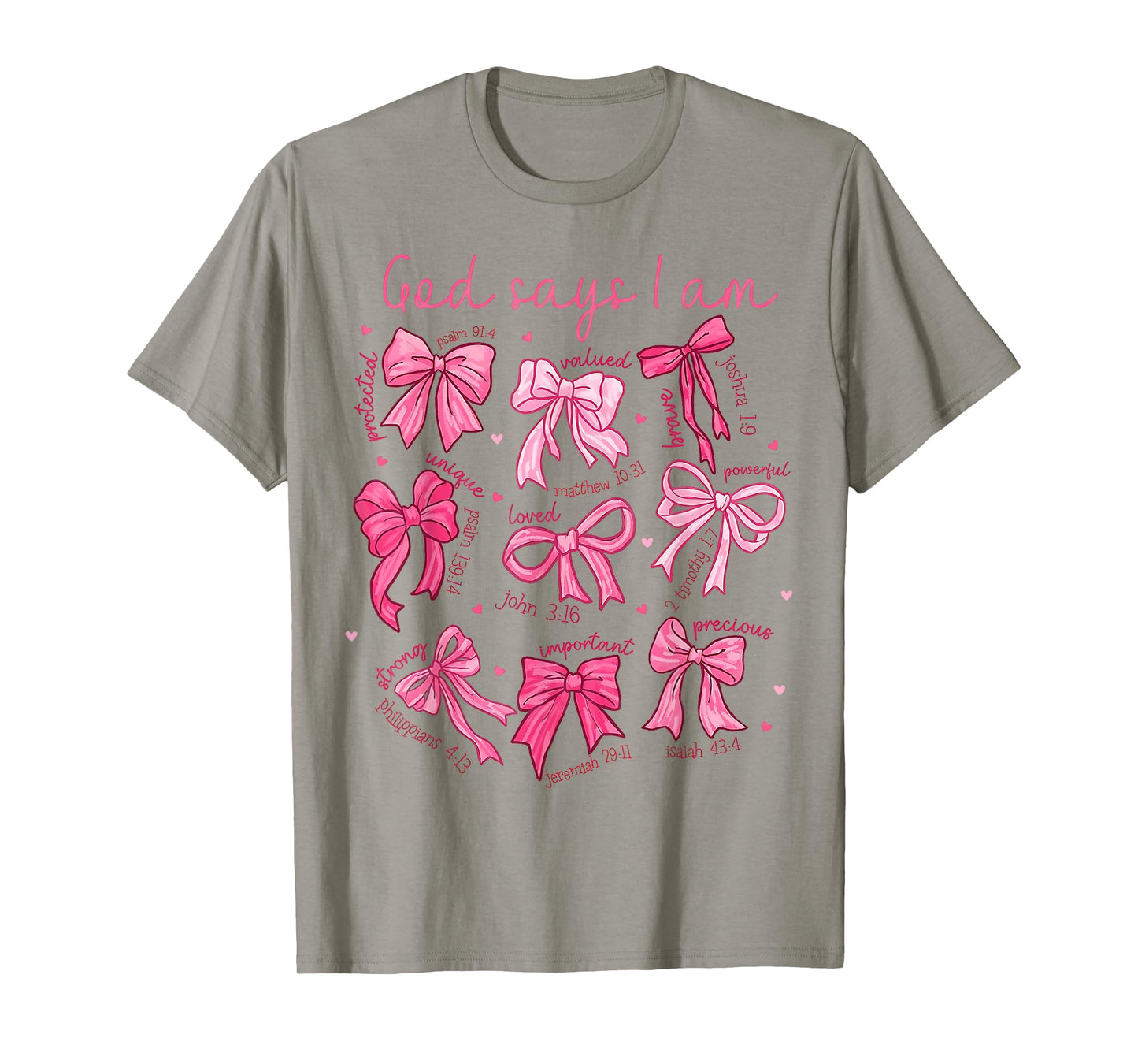 Bow God Say I Am Christian Girl Teen Women Bible Verse Jesus T-Shirt