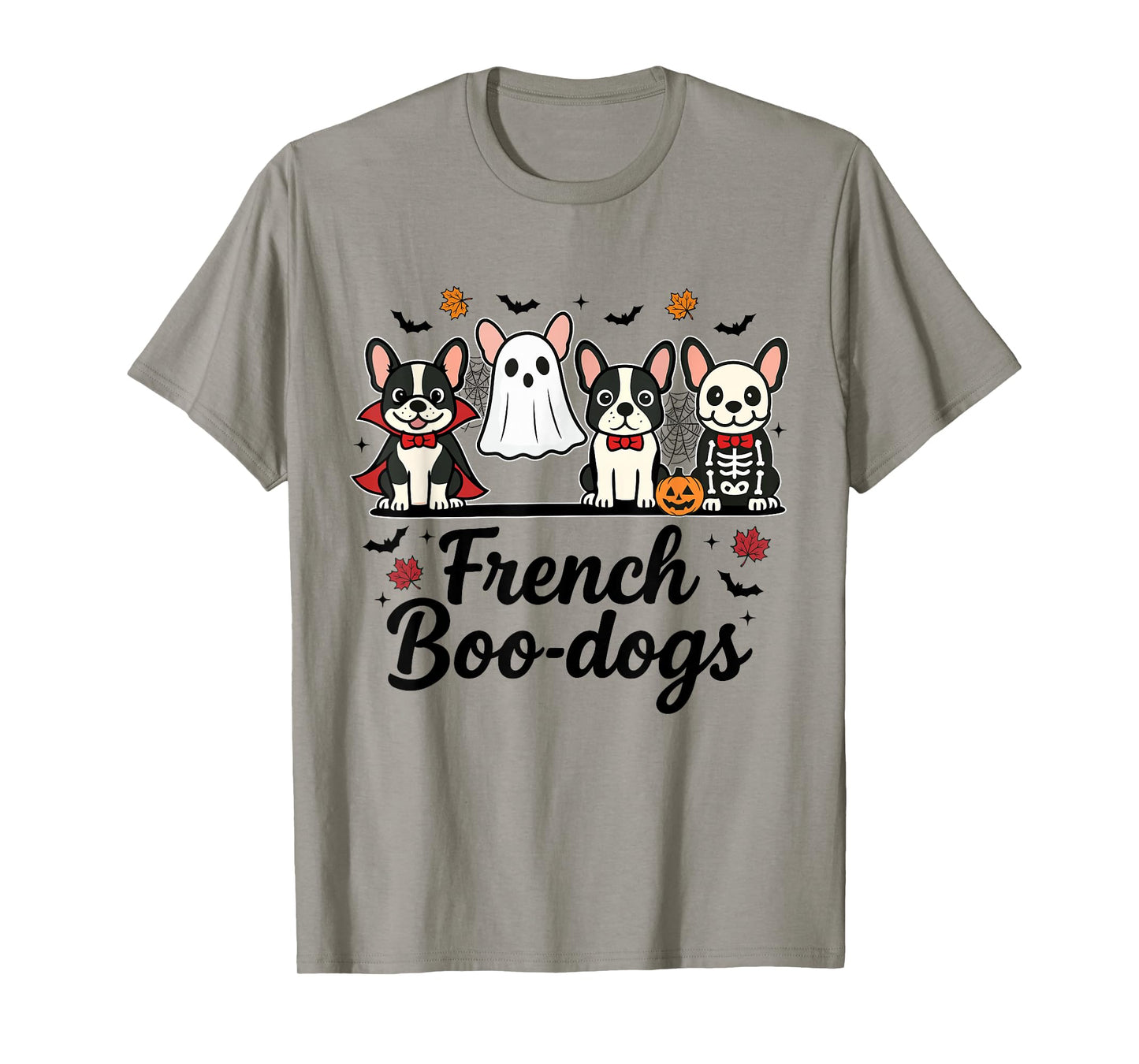 French Boo-Dog Halloween Ghost French Bulldog Men Women Kids T-Shirt
