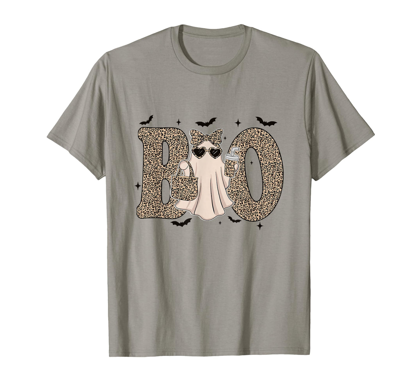 Coquette Leopard Ghost Coffee Boo-JEE Halloween Boujee Ghost T-Shirt
