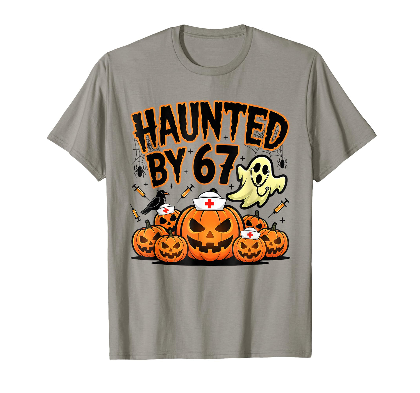 Haunted by 67 Funny Ghost Nurses Halloween Pumpkin Nursing T-Shirt