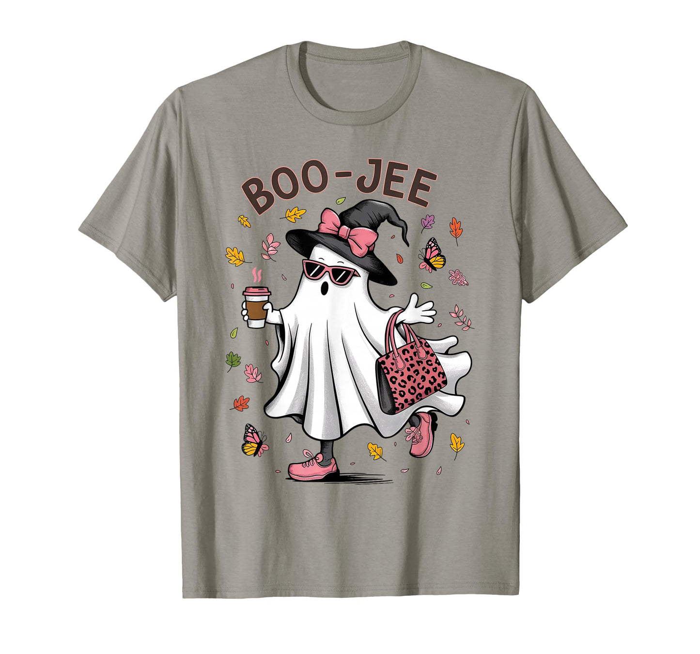 Boojee Ghost Witch Funny Fall Coquette Halloween Women Girls T-Shirt