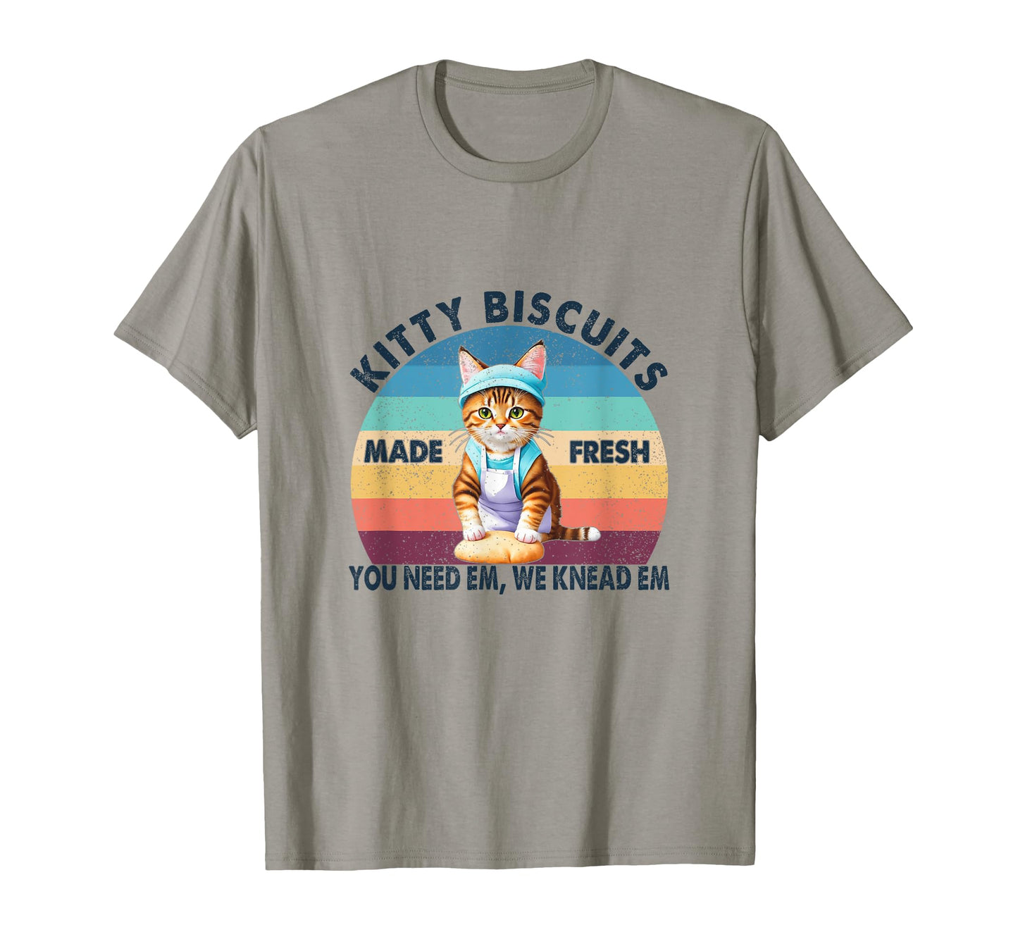 Kitty Biscuits University Baking Cat Making Biscuits Vintage Men Women T-Shirt