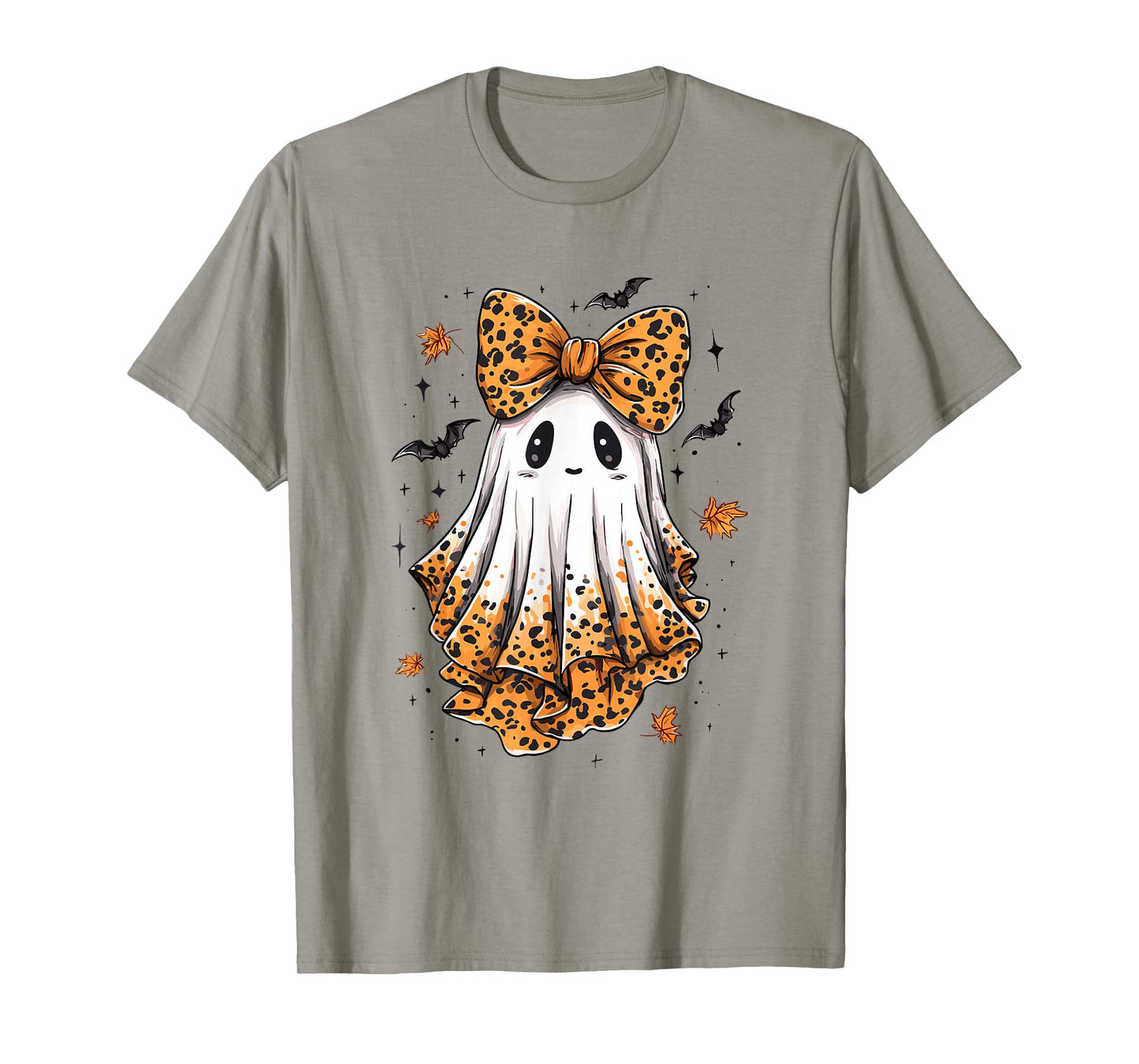 Coquette Leopard Ghost Halloween Boujee Ghost Autumn Fall T-Shirt