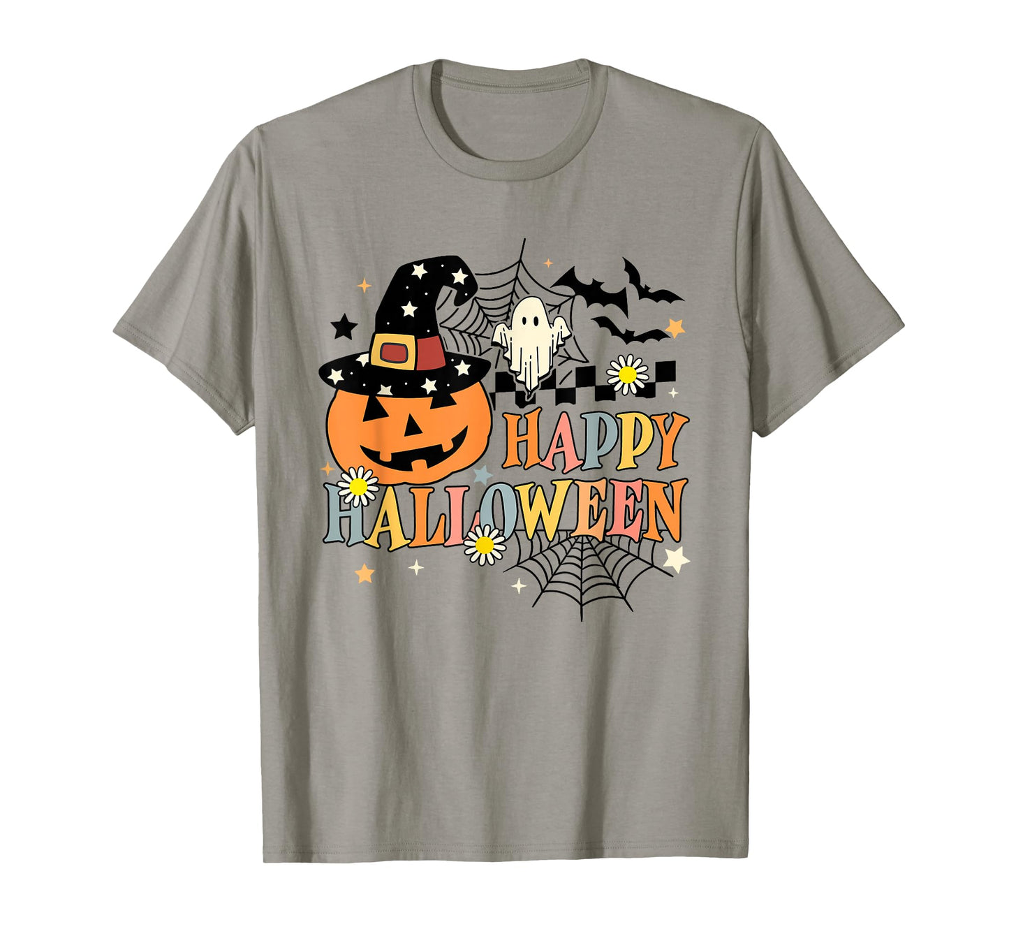 Happy Halloween Pumpkin Ghost Witch Hat T-Shirt
