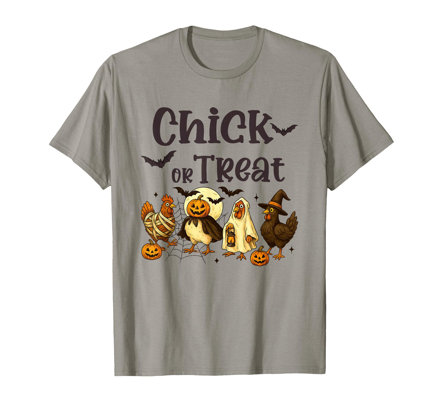 Chick Or Treat Halloween Pumpkin Ghost Spooky Funny Chicken T-Shirt