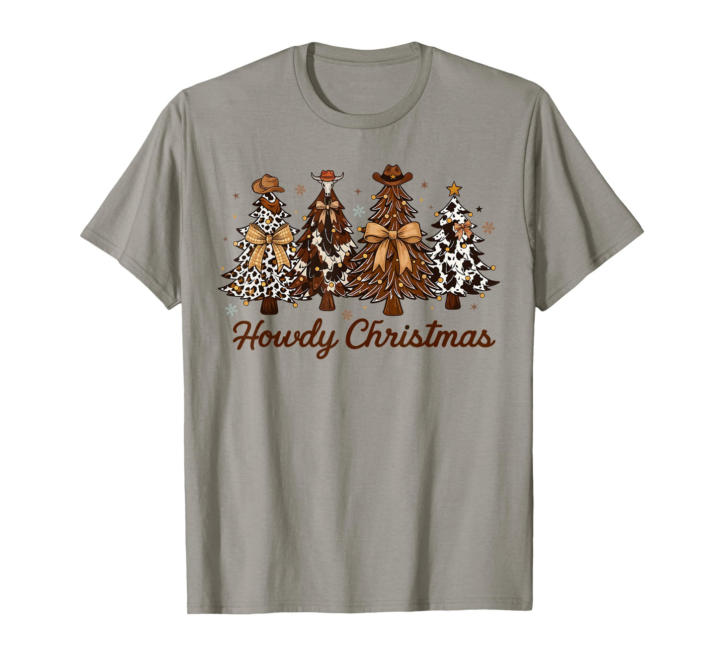 Howdy Christmas Tree Coquette Bow Western Xmas Pjs Cowgirl T-Shirt