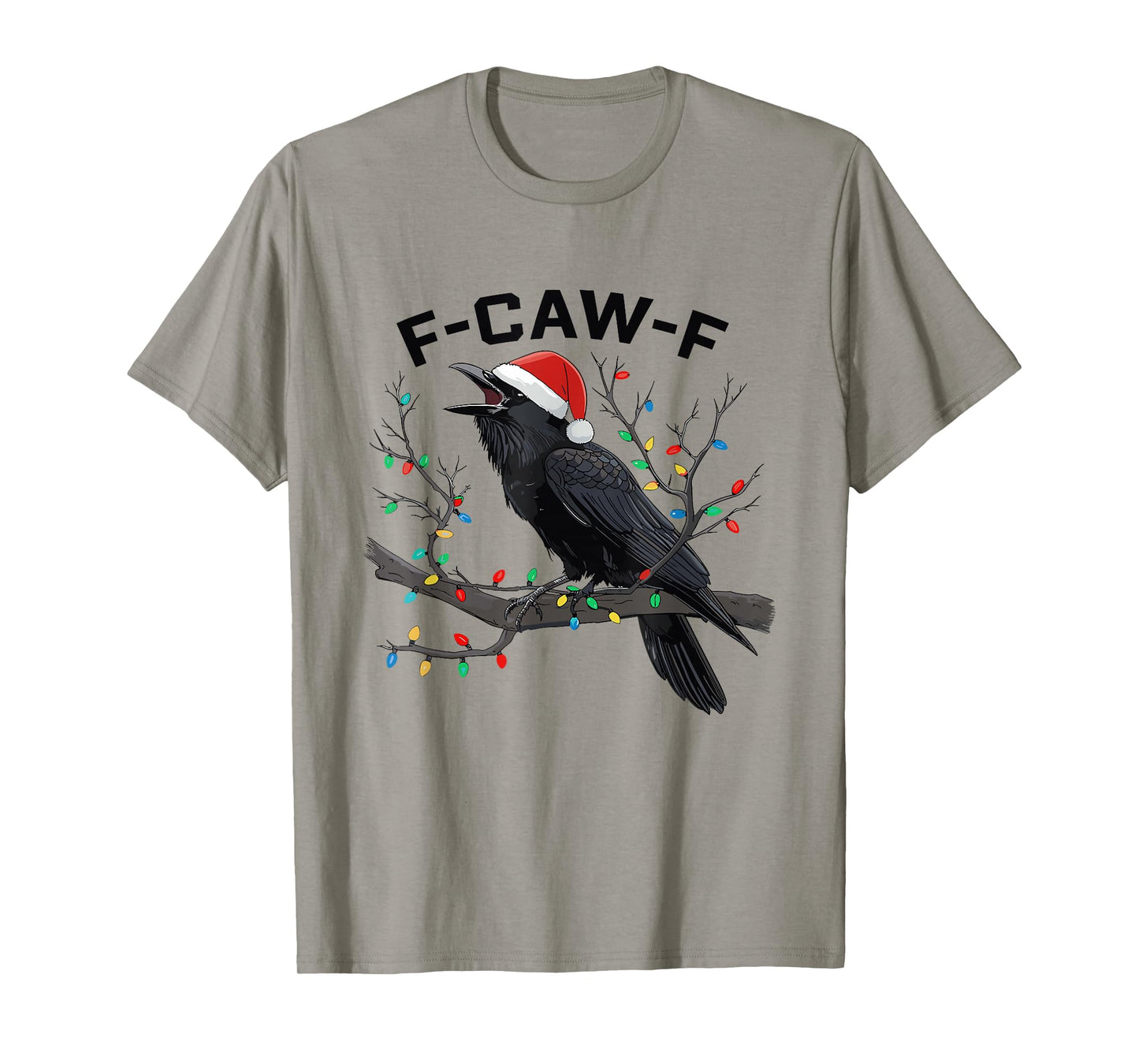 F-CAW-F Crow Raven Christmas Lights Dark Bird Crow Xmas T-Shirt