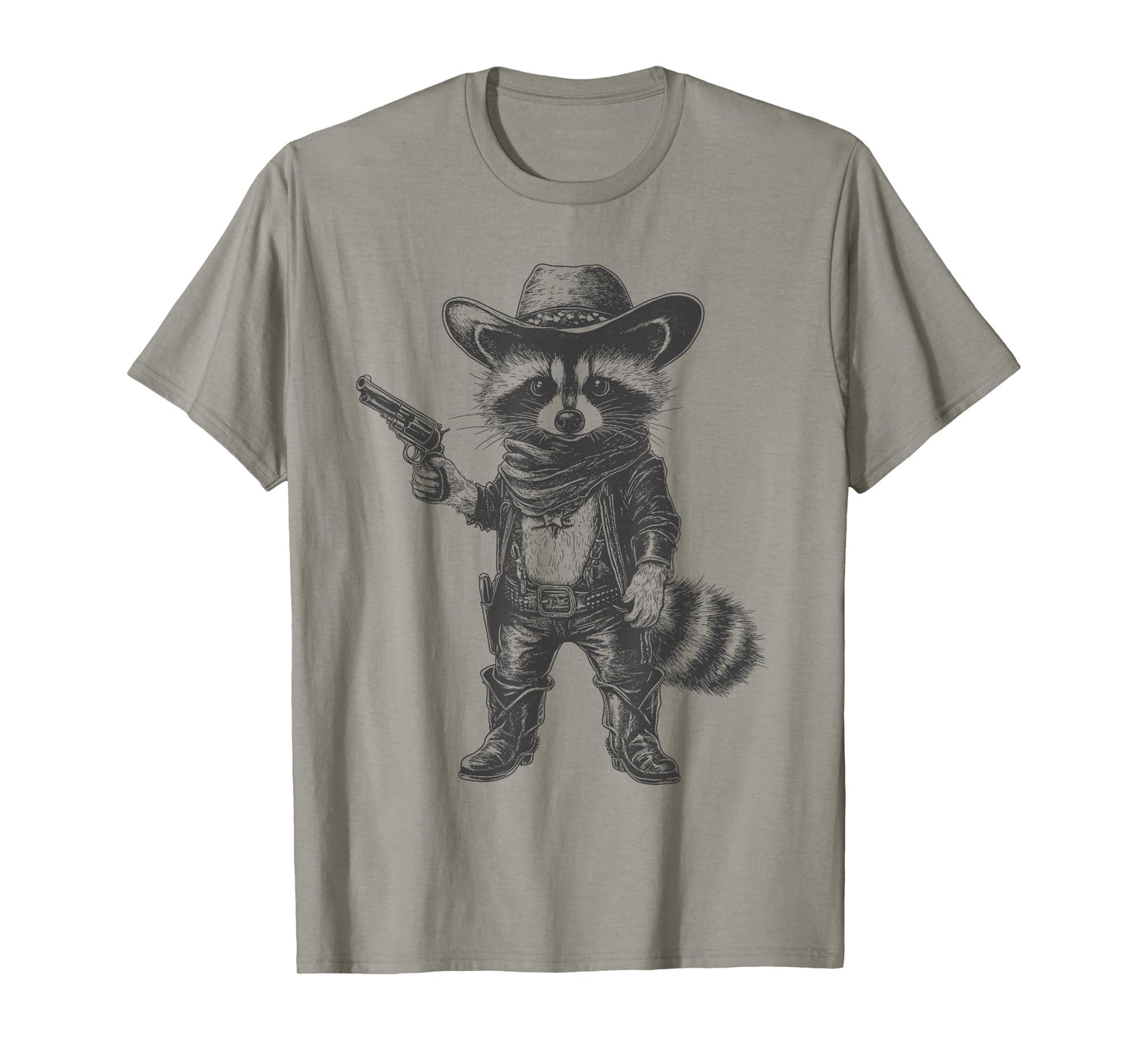 Raccoon Cowboy Hat Funny Western Cute Raccoon Lover Vintage T-Shirt