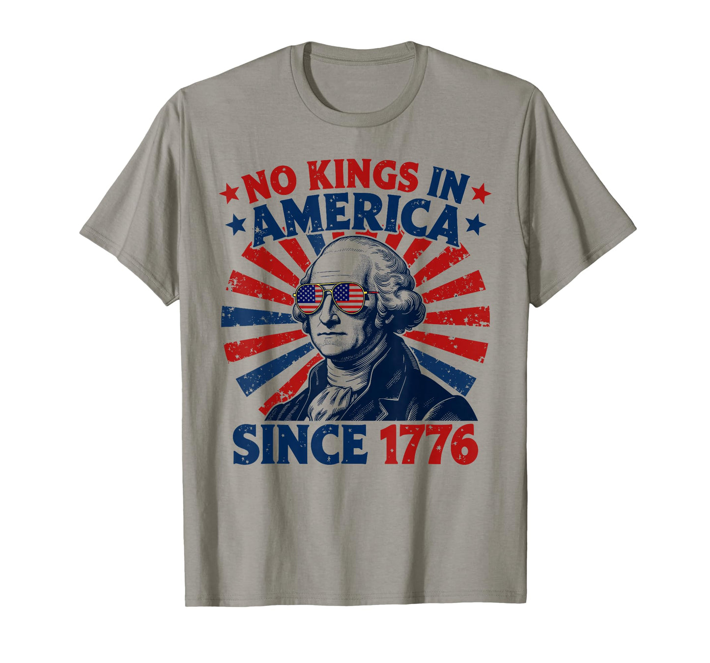 No Kings in America Since 1776 Distressed Flag USA Vintage T-Shirt