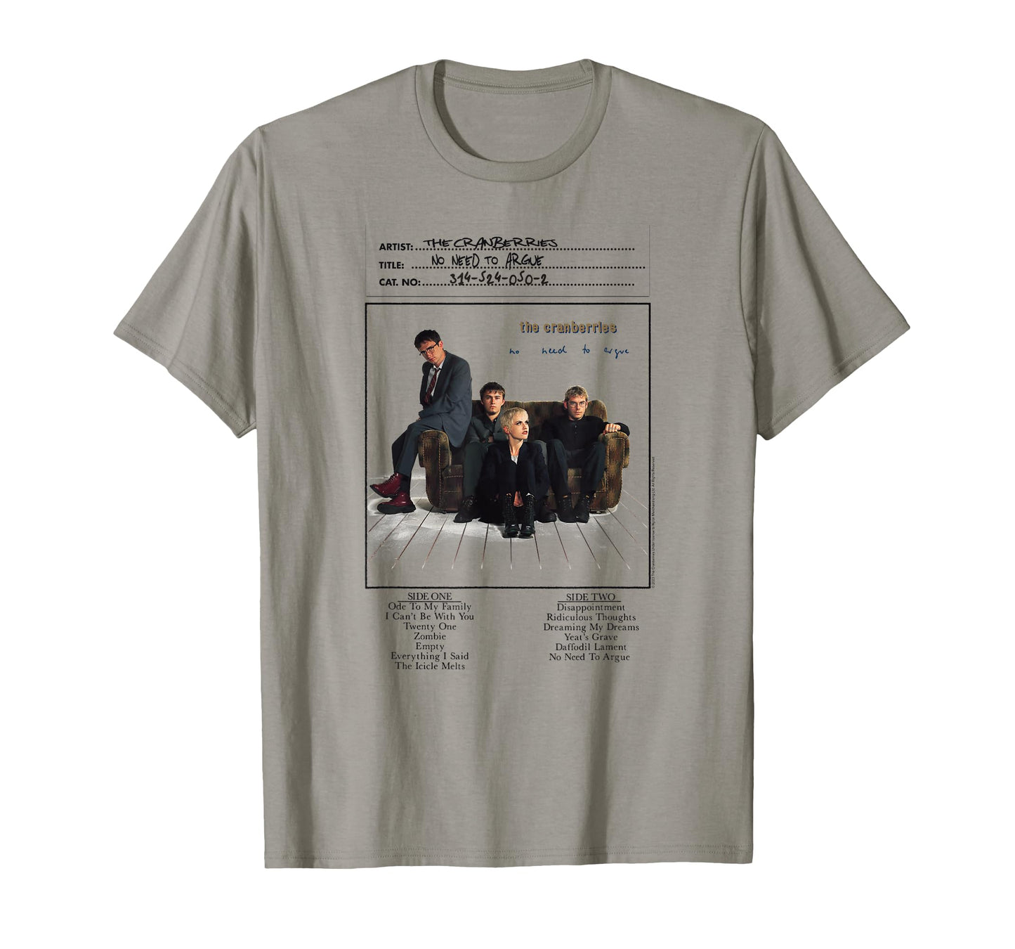 The Cranberries No Need to Argue Vinyl Handwritten Band T-Shirt