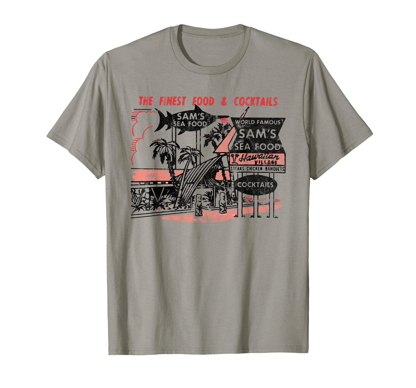Vintage Sam’s Seafood Tiki Bar 60s Style Polynesian Lounge T-Shirt