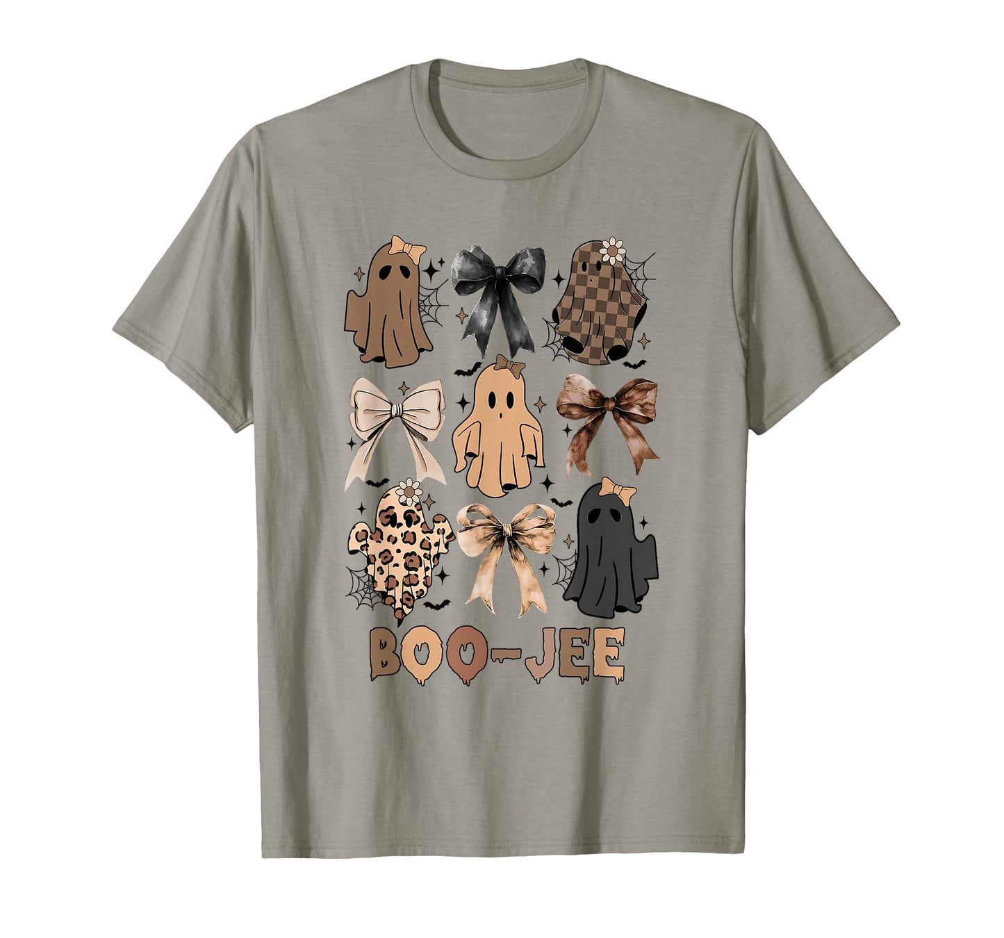 Coquette Boo JEE Ghost Halloween Lace Ghost Leopard Bougie T-Shirt