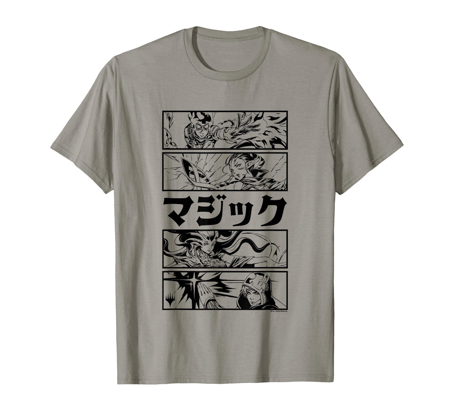 Magic: The Gathering Planeswalker Black & White Kanji Panels T-Shirt