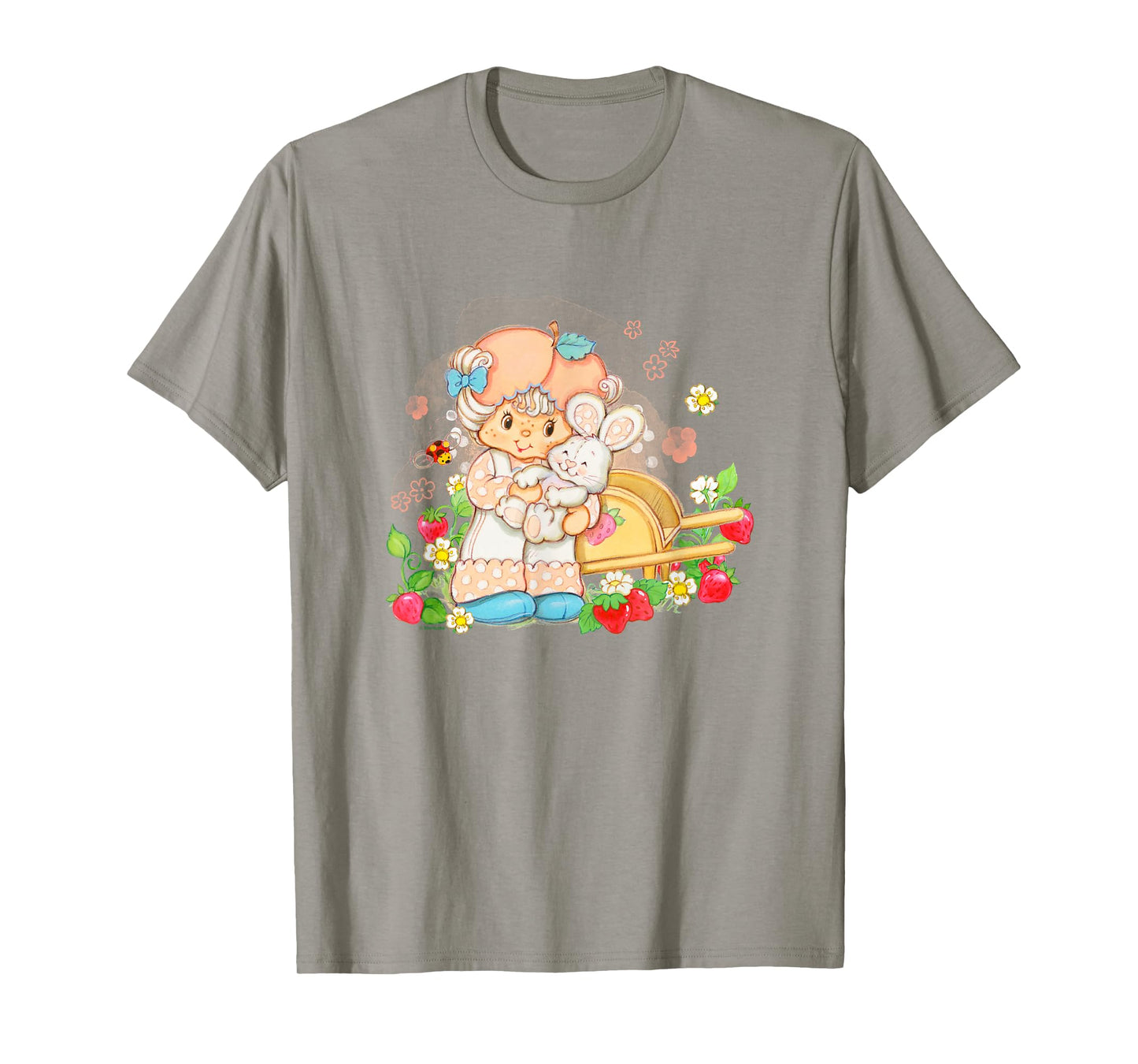 Strawberry Shortcake Apricot An Hopsalot Hug Cute Big Logo T-Shirt