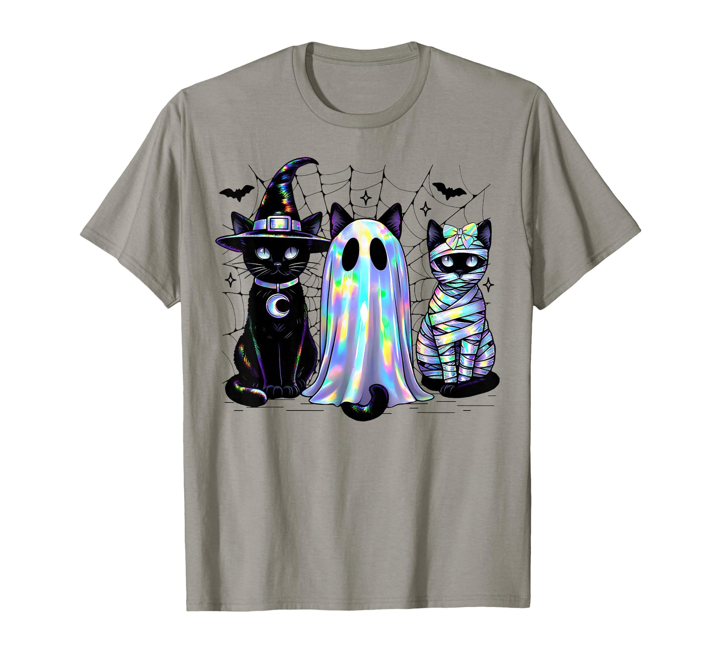 Cute Black Cat Witch Ghost Spooky Halloween Cat Lovers Mama T-Shirt