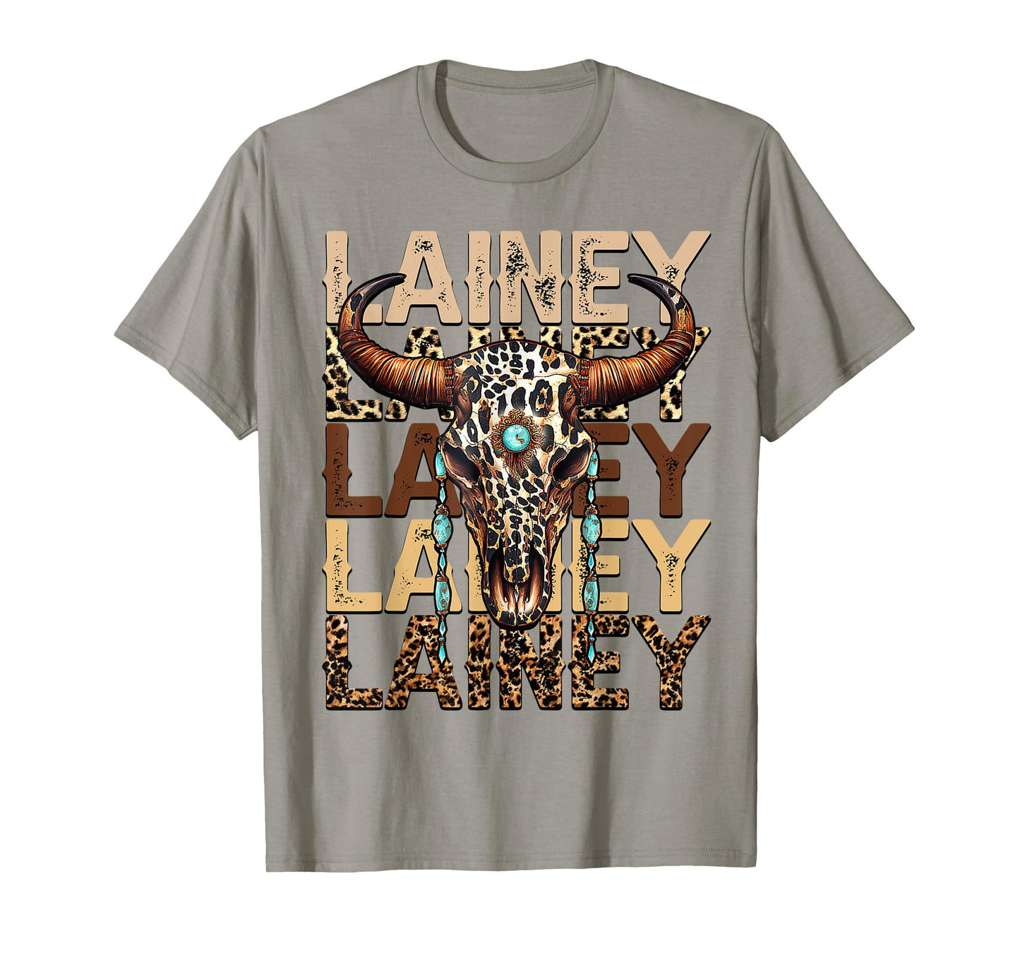 Retro Cow Skull Lainey Name Cowgirl Personalized Western T-Shirt