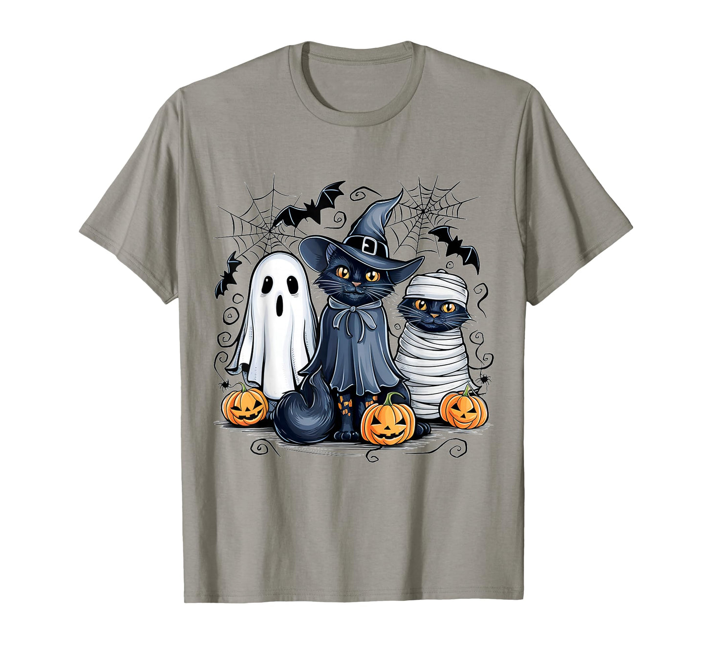 Retro Black Cat Pumpkin Halloween Costume Fall Autumn Season T-Shirt
