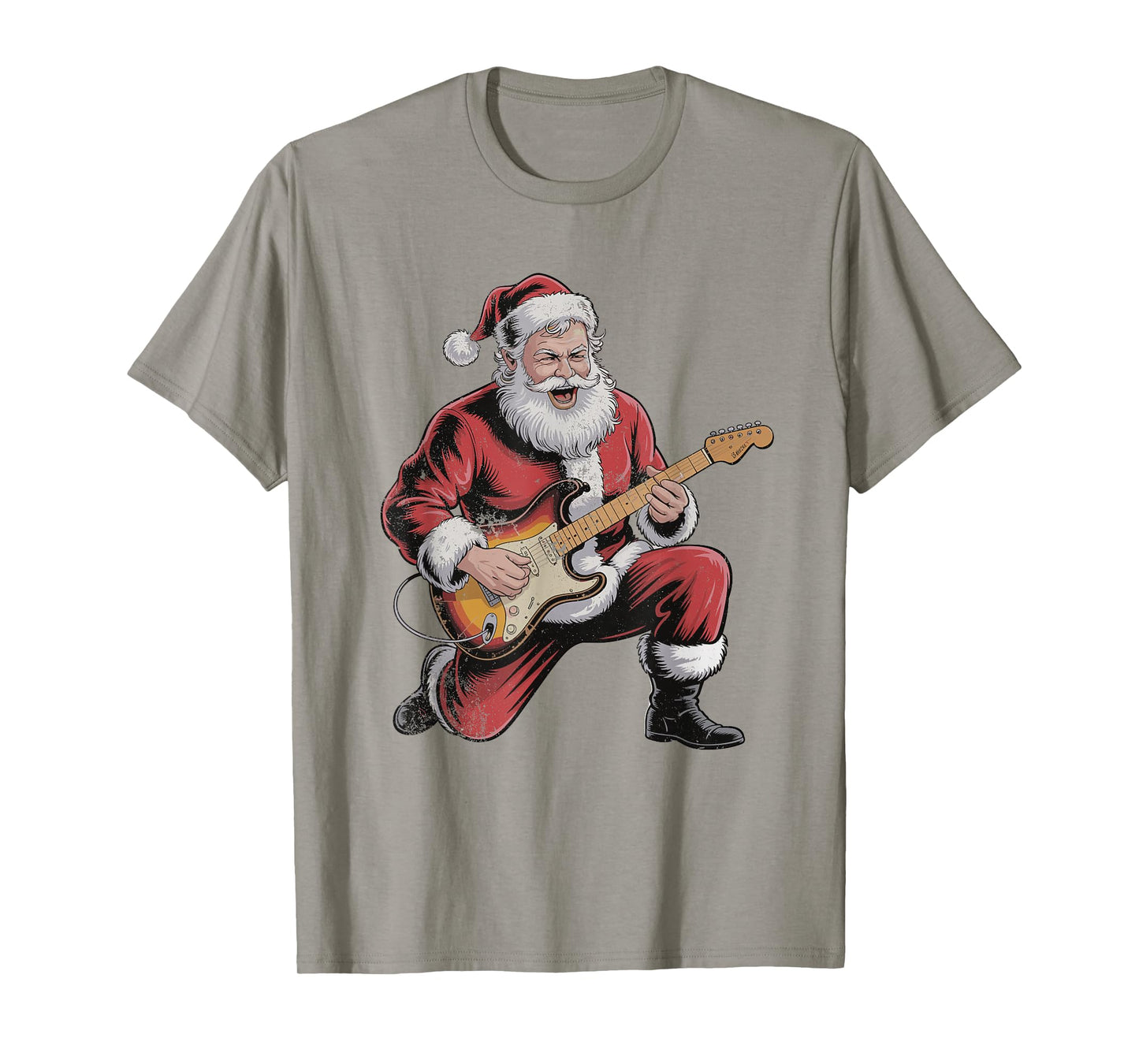 Vintage Santa Playing Guitar Retro 90s Chrismas Holiday T-Shirt