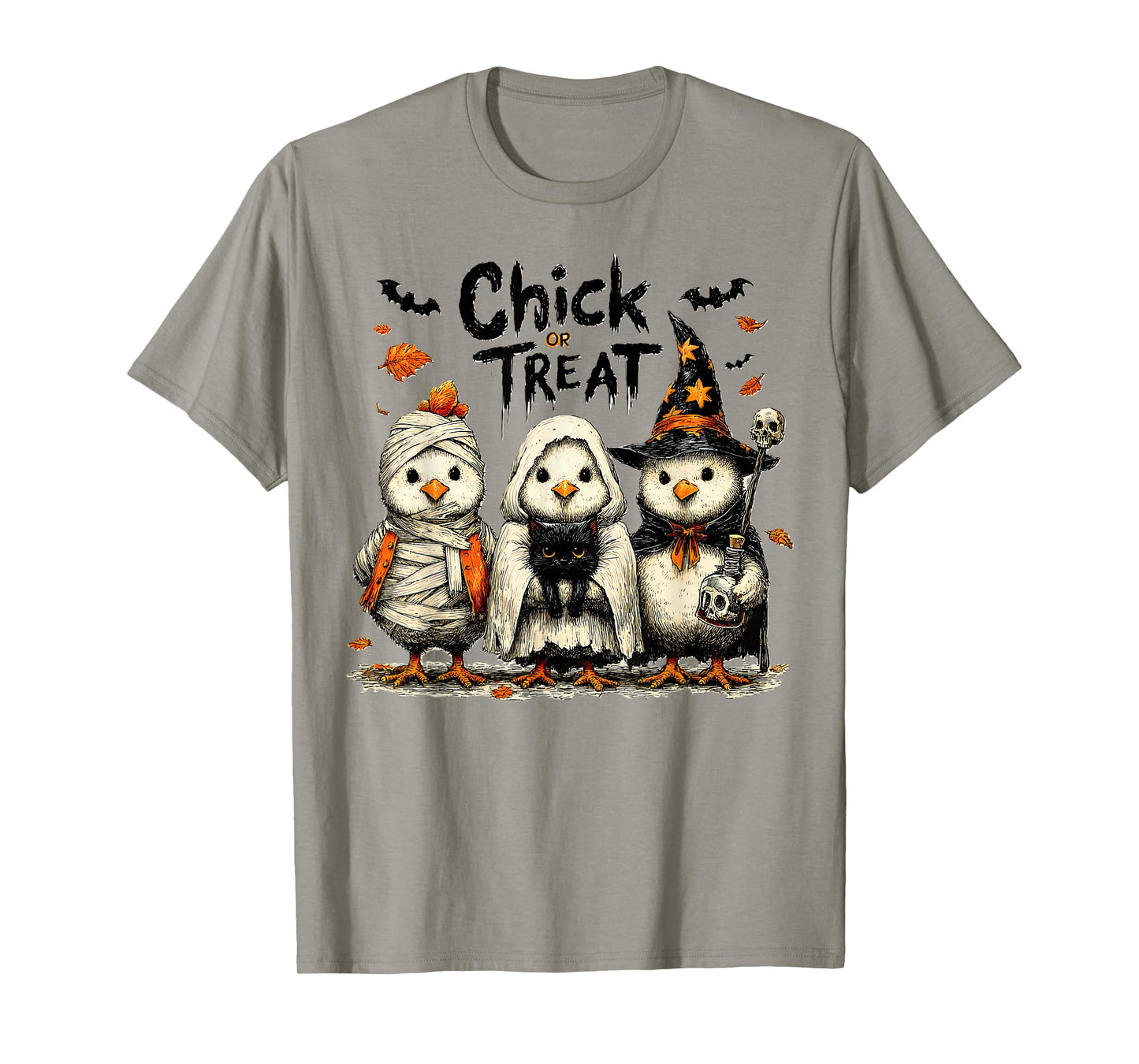 Chick Or Treat Halloween Witch Spooky Chicken T-Shirt