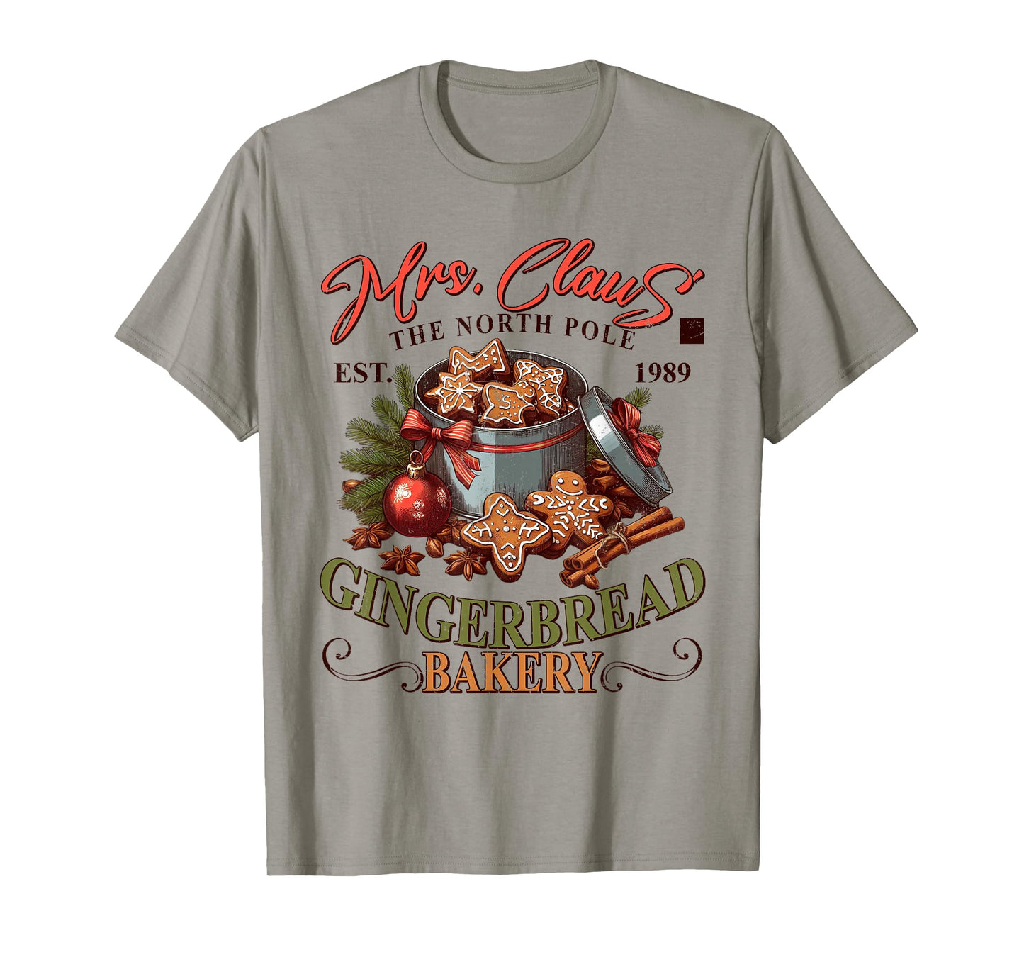 Mrs Claus The North Pole,Gingerbread Bakery, Christmas Baker T-Shirt