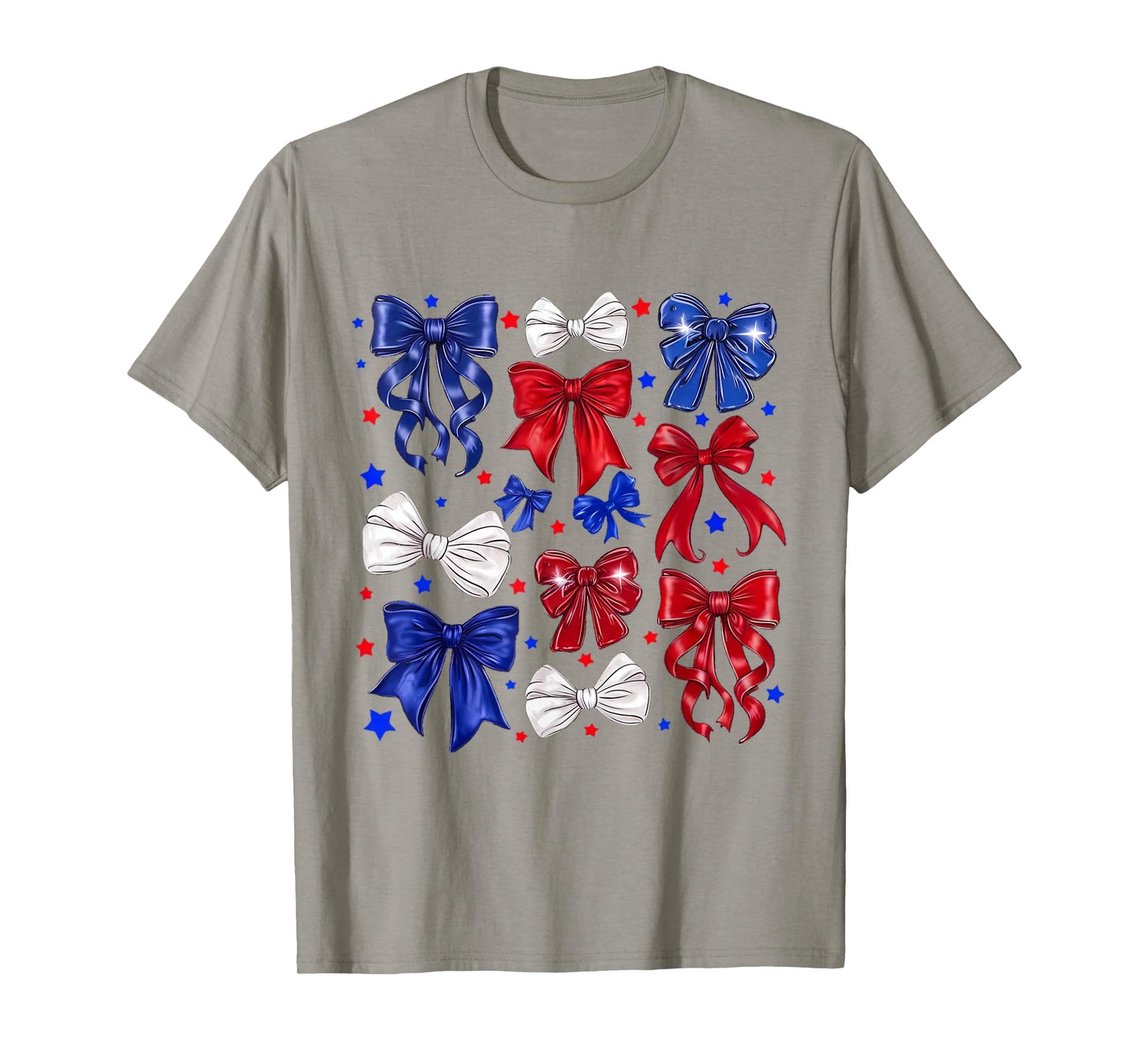 Coquette Red White & Blue Patriotic Bows Retro July 4th T-Shirt