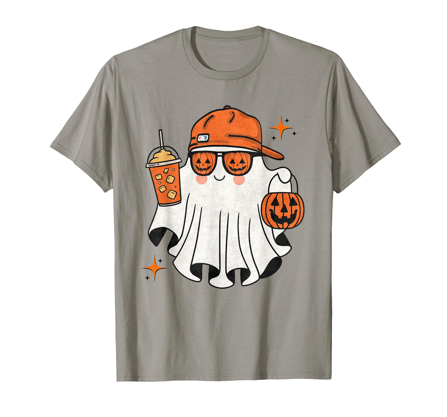 Funny Kids Halloween Boo Ghost Pumpkin Glasses Coffee Boys T-Shirt