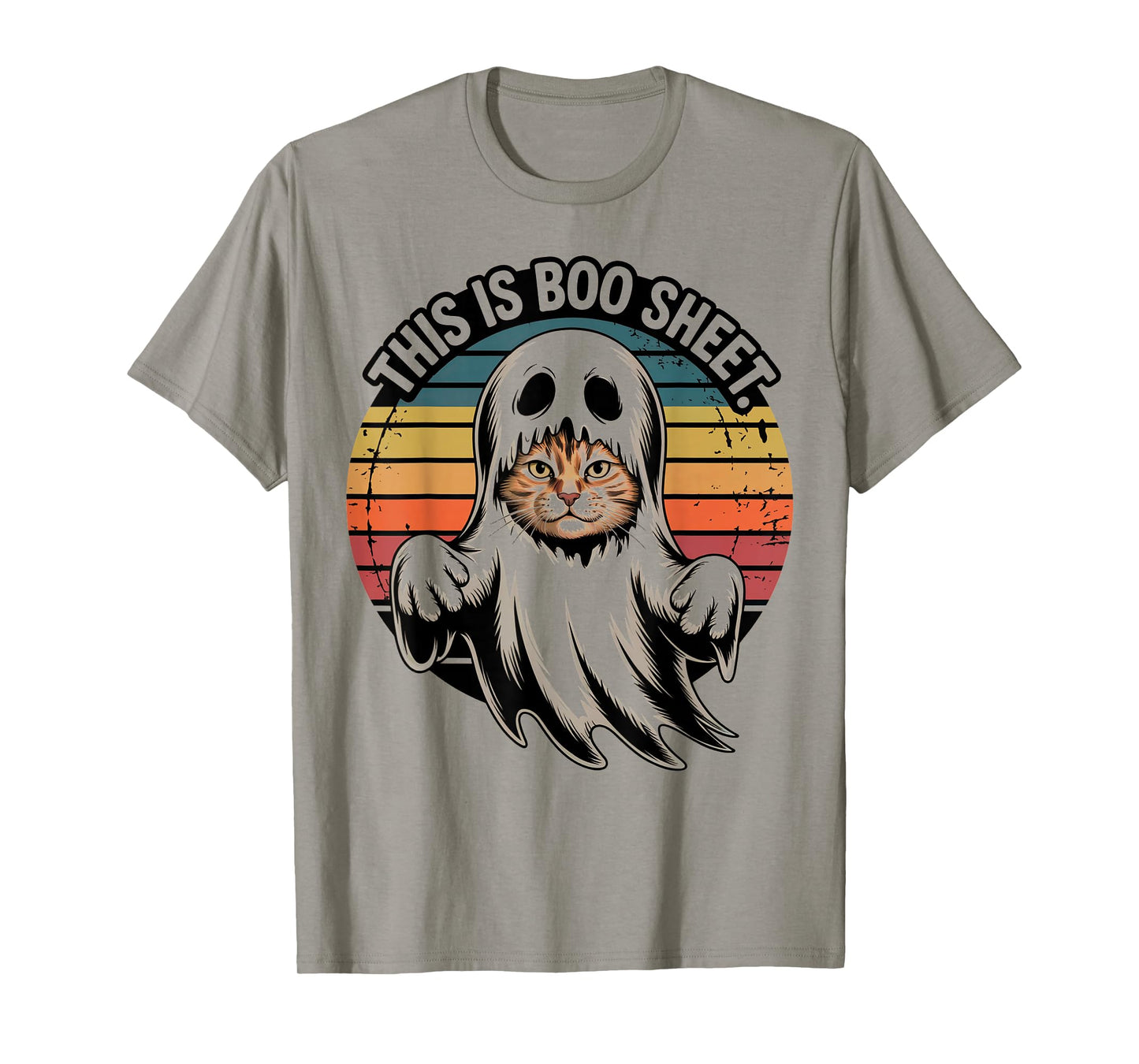 I'm just here for The boos Halloween Women Ghost Funny cat T-Shirt