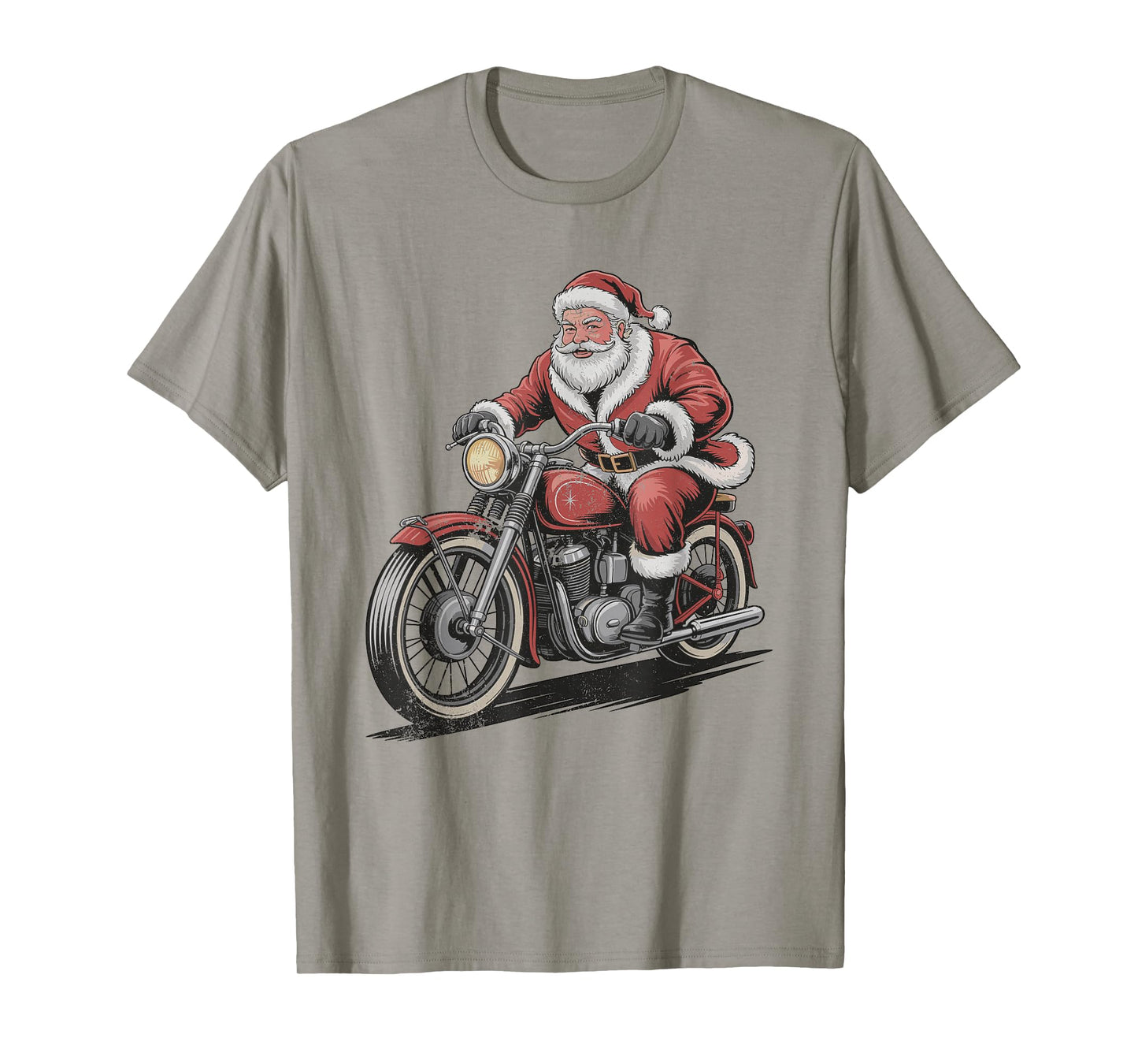 Vintage Santa Riding Motorcycle Retro Christmas Holiday T-Shirt