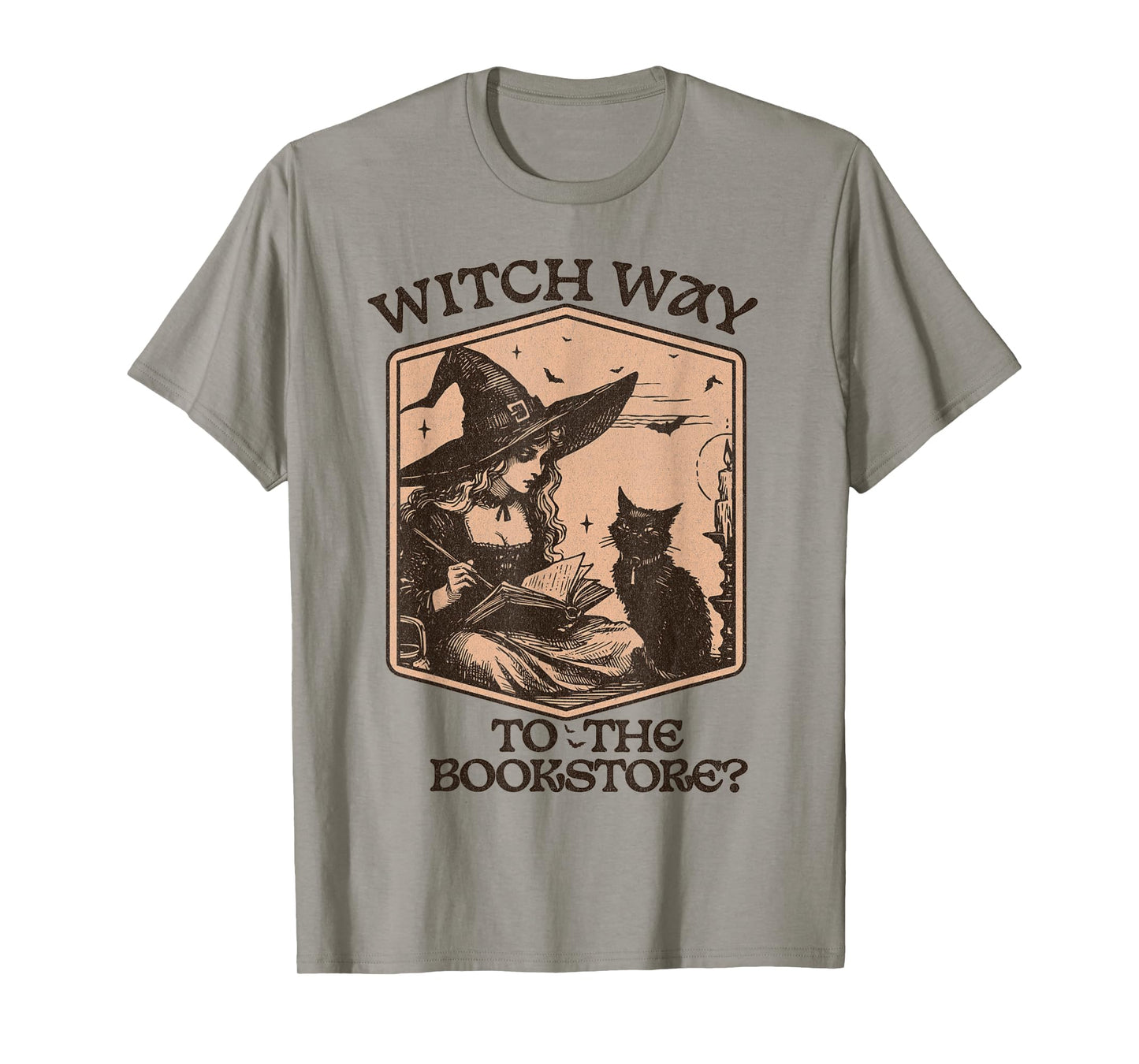 Halloween Book Lover Witch Way to The Bookstore Tee T-Shirt