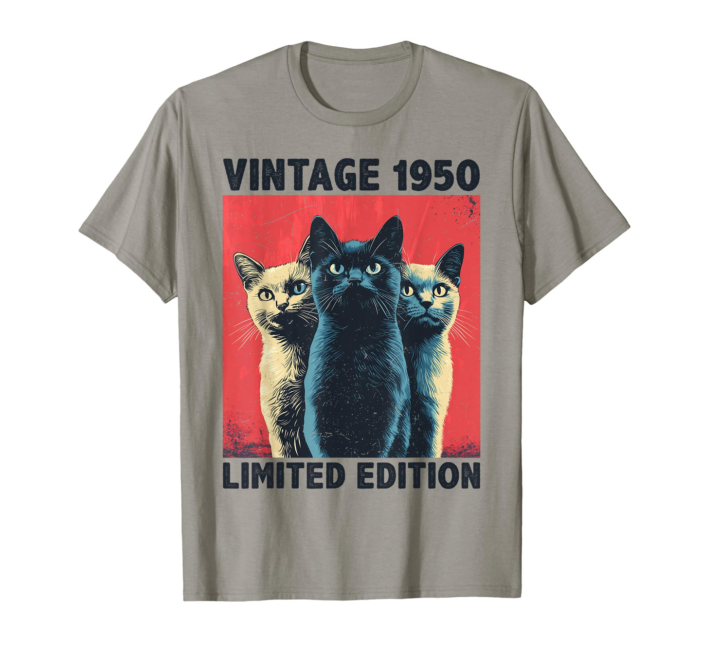 75 Years Old Gift Vintage 1950 Cat Lover 75th Birthday Funny T-Shirt for Men Women Kids