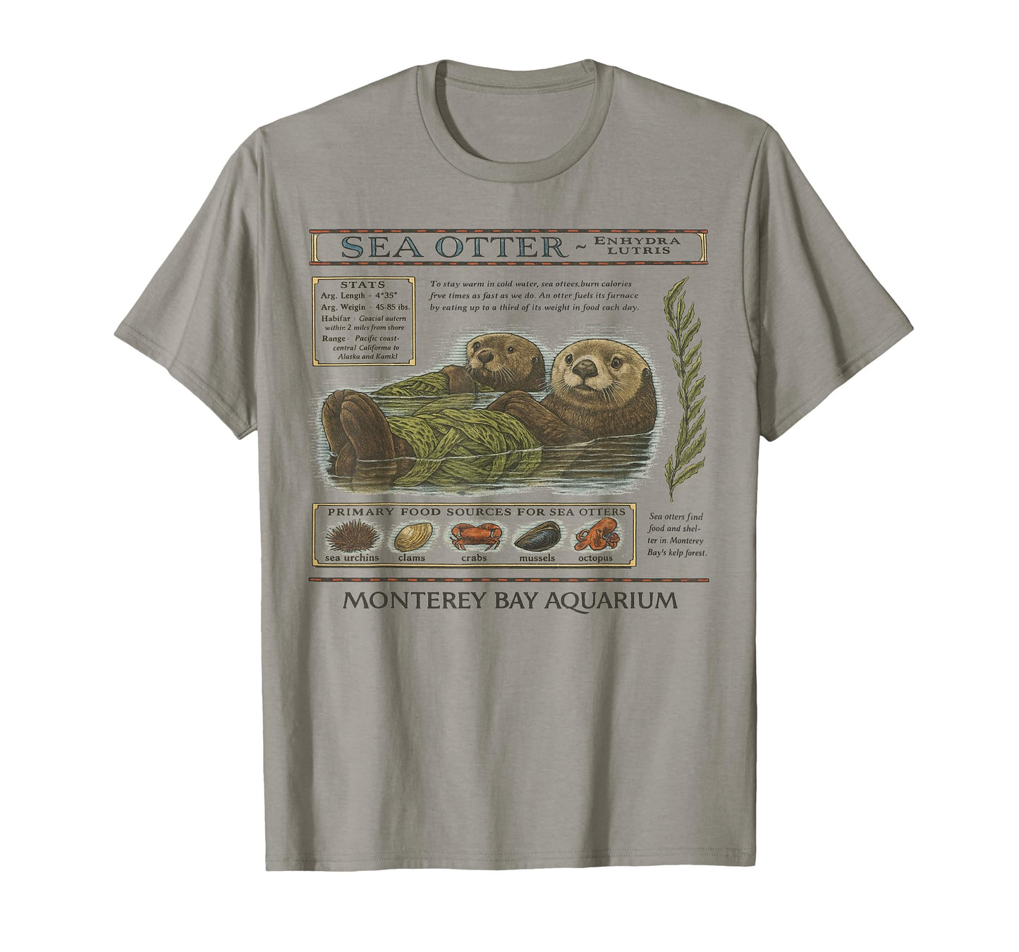 Vintage Sea Otter Lover 90's Aquarium Design T-Shirt