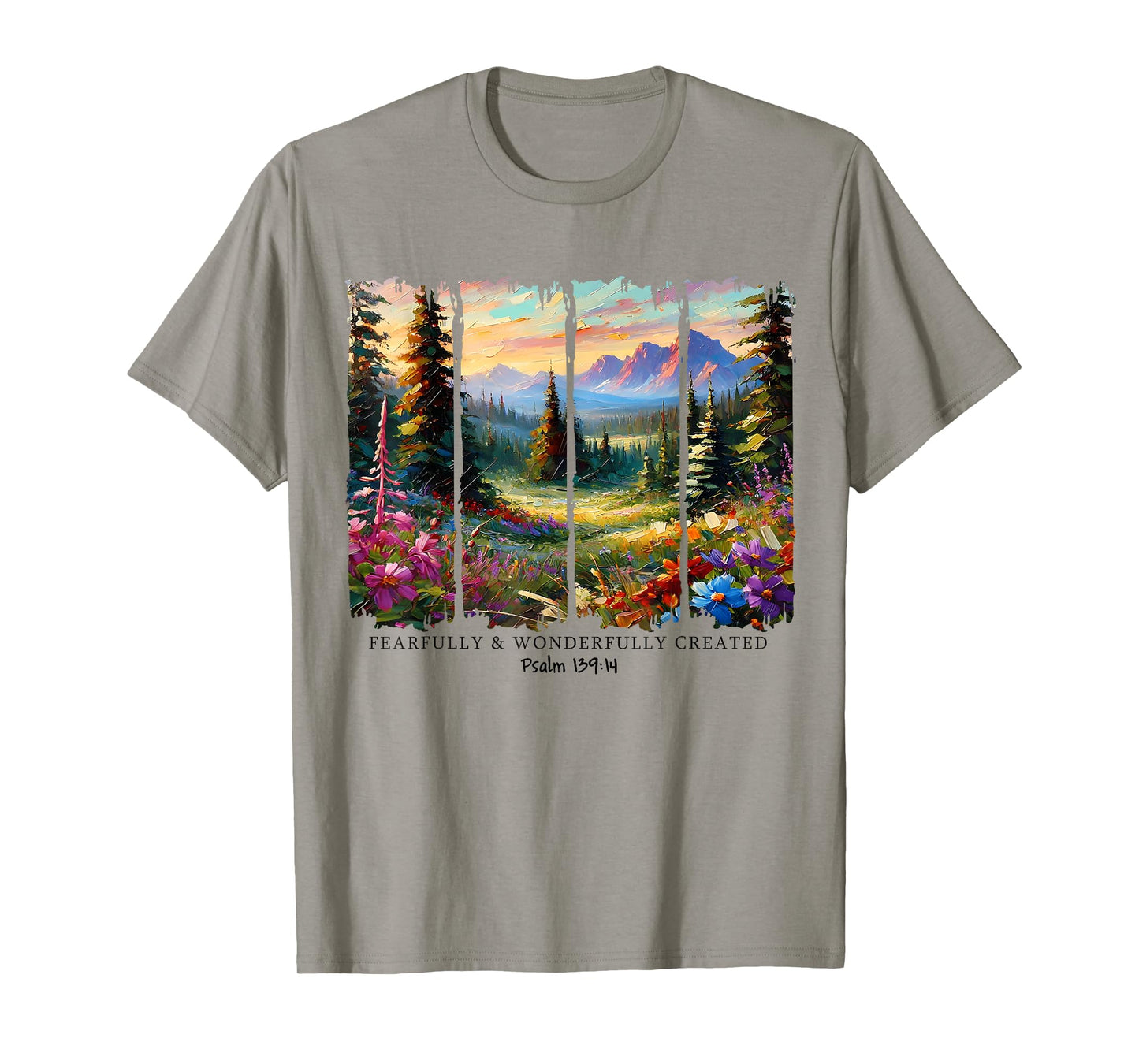 Fearfully & Wonderfully Created Bible Verse Christian Faith T-Shirt