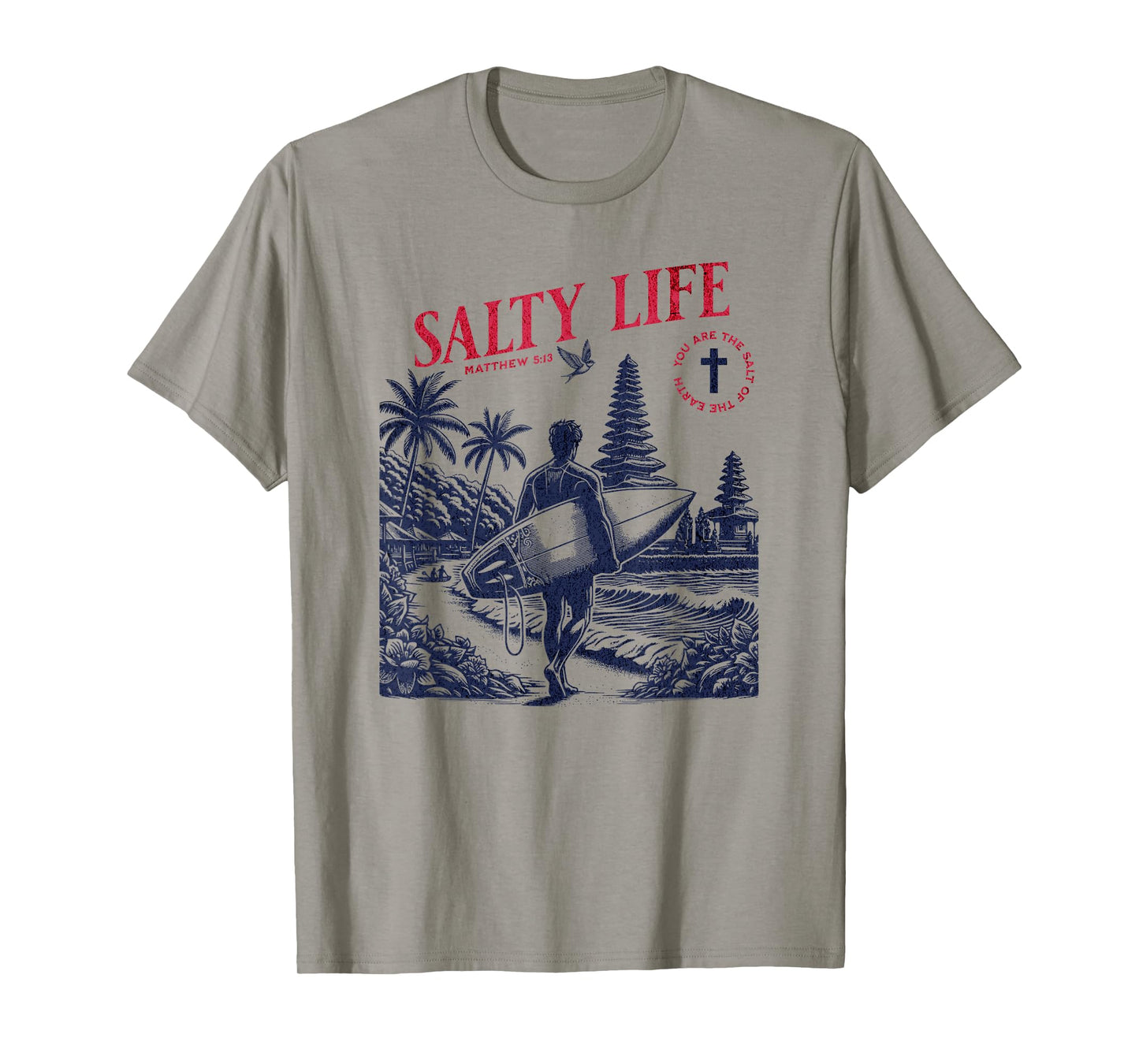 Salty Bible Verse Christian Faith Based Jesus Beach Modest T-Shirt