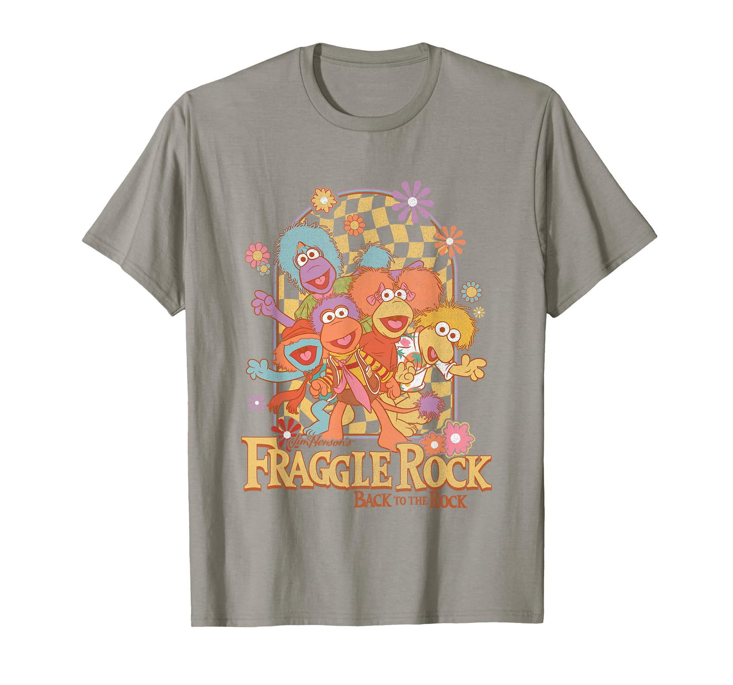 Fraggle Rock Back To The Rock Group Shot Vintage Chest Logo T-Shirt