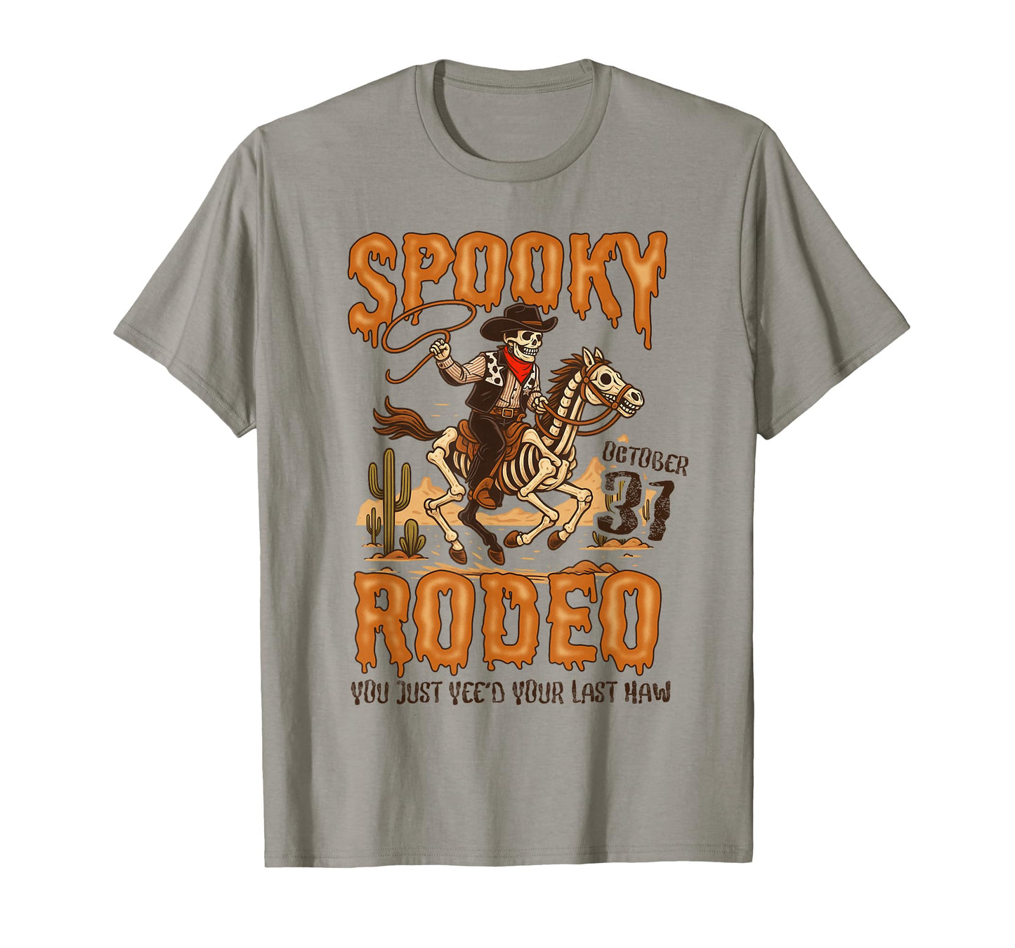 Halloween Vibes Spooky Wild West Skeleton Cowboys Western T-Shirt