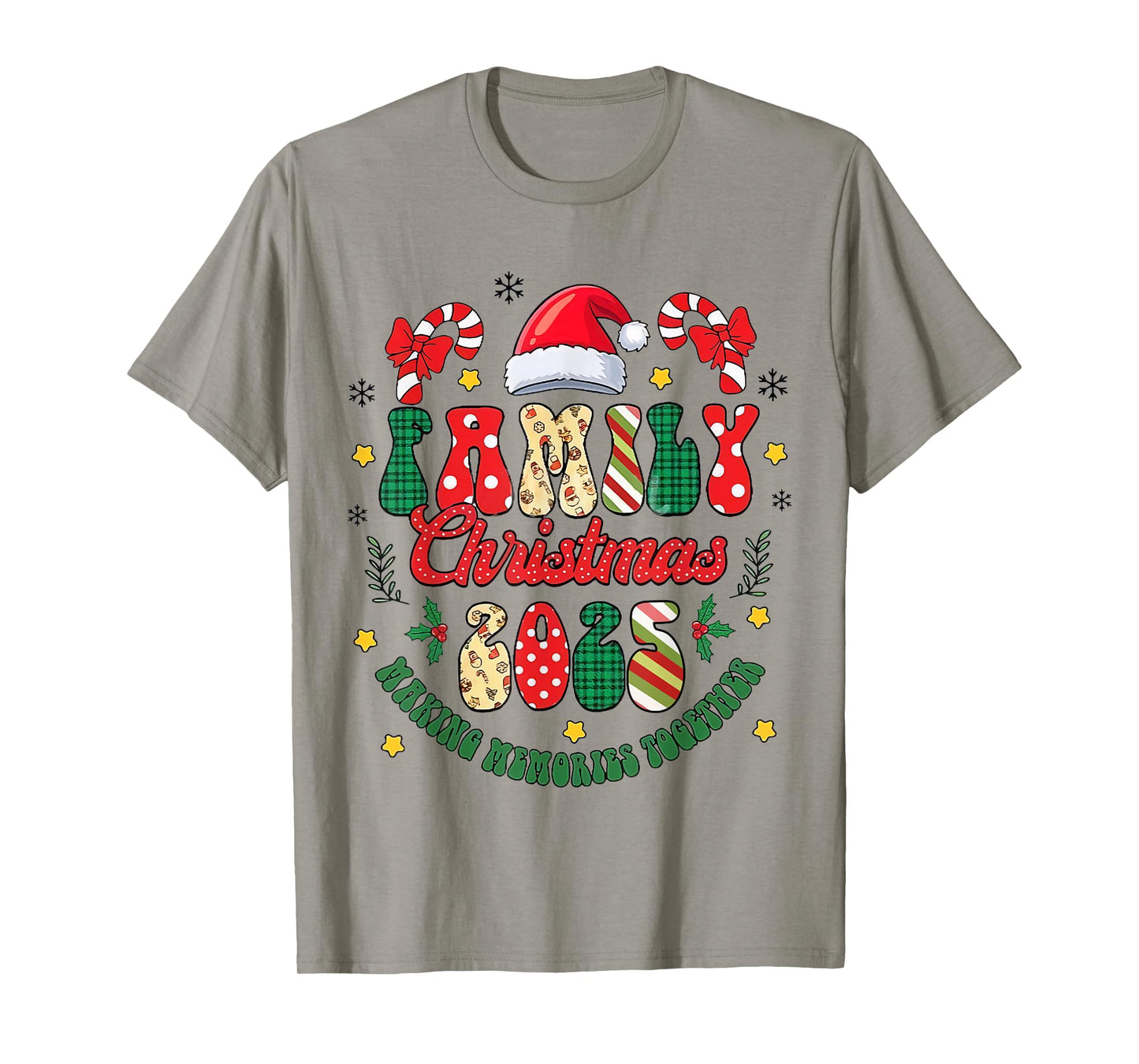 Family Christmas 2025 Santa Hat Matching Outfit Xmas Squad T-Shirt