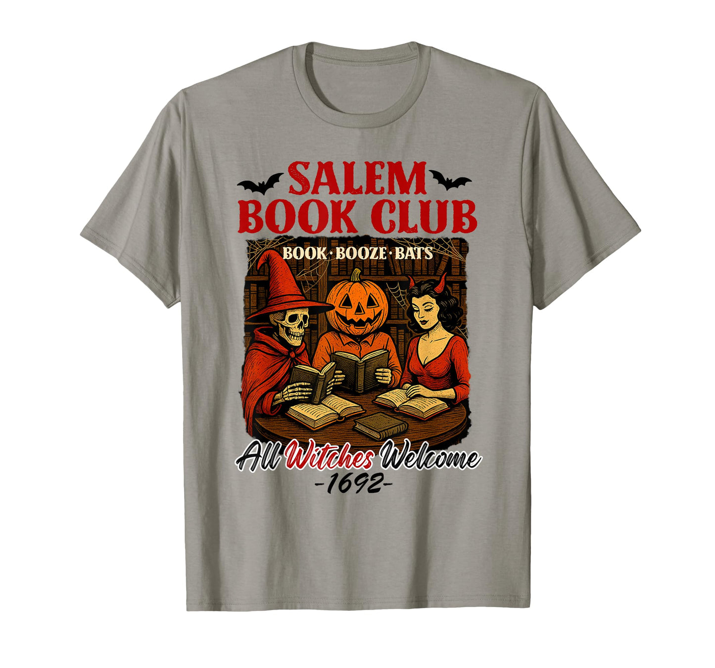 Halloween Vibes Spooky Reading Lover Bookish Salem Book Club T-Shirt