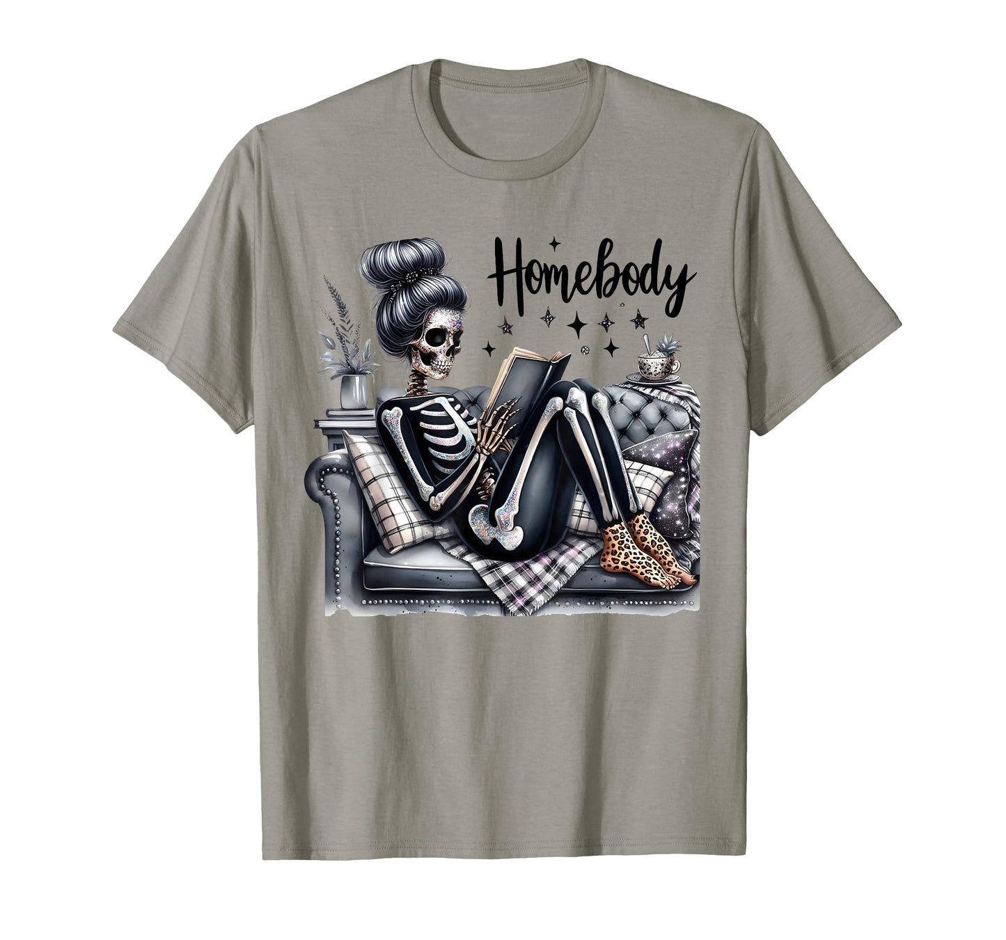 Funny Skeleton Homebody Anti Social Club Women T-Shirt