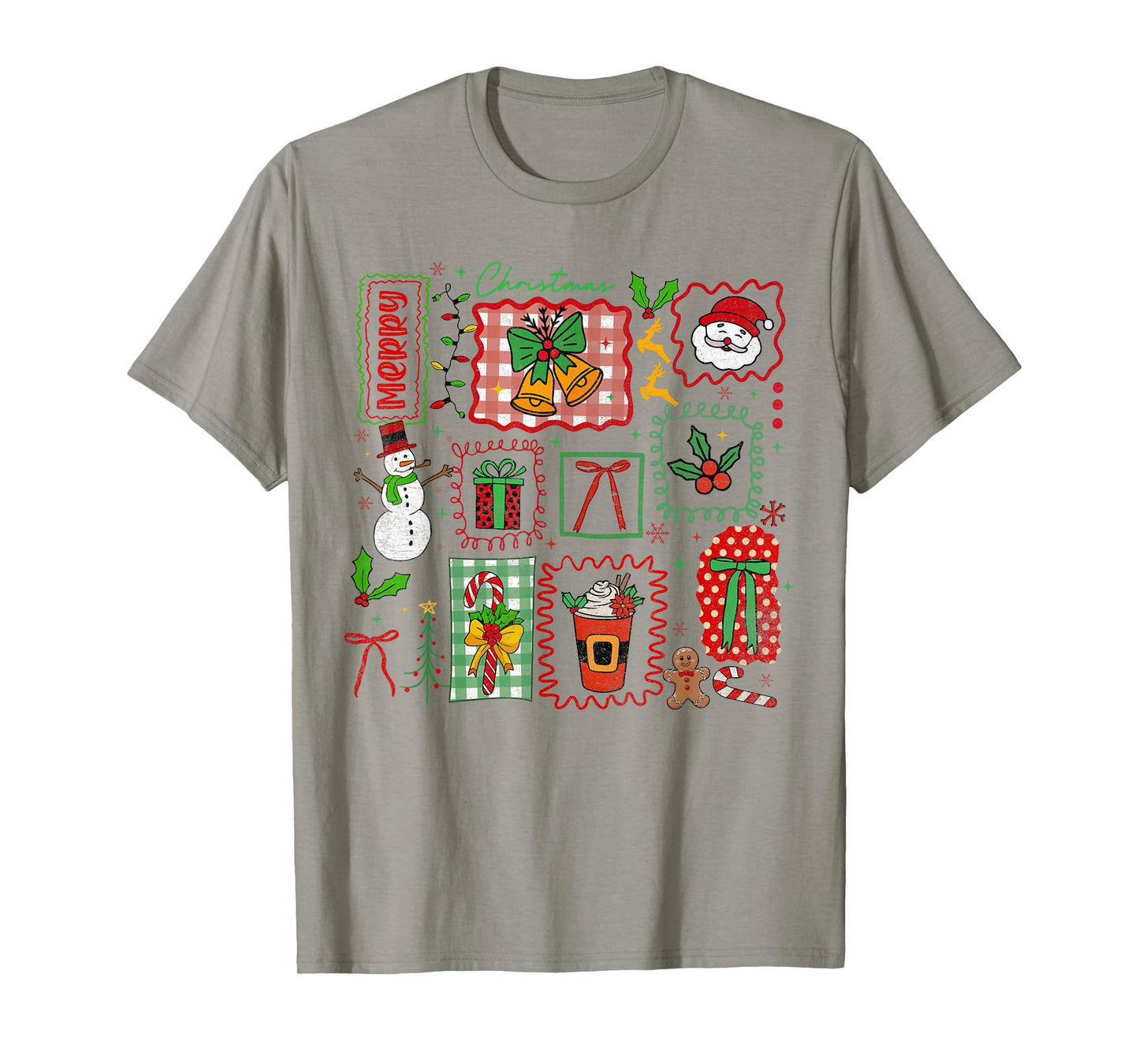 Merry Christmas Bow Coquette Preppy Cute Xmas Women Kids T-Shirt
