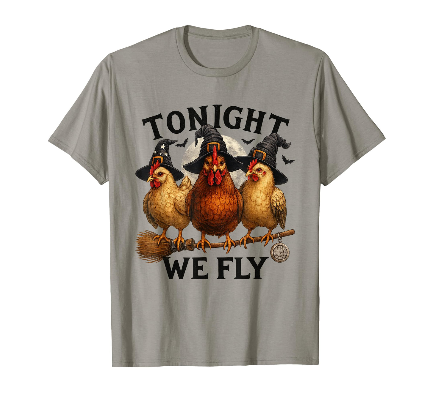 Tonight We Fly Funny Chicken Witches Halloween T-Shirt