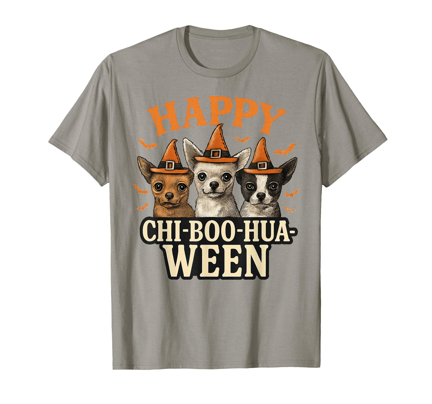 Happy Chi-Boo-Hua-Ween Chihuahua Halloween Dog Design T-Shirt