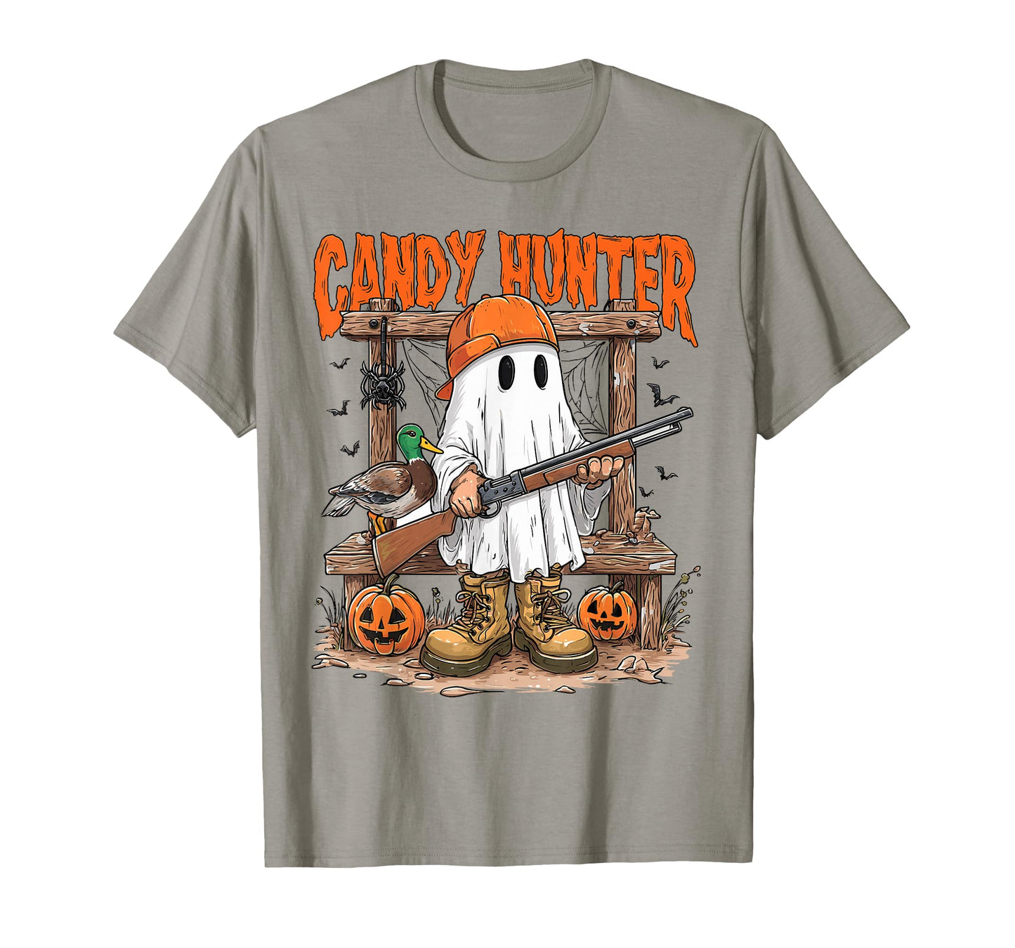 Candy Hunter Camo Ghost Funny Halloween Hunting Season Boys T-Shirt