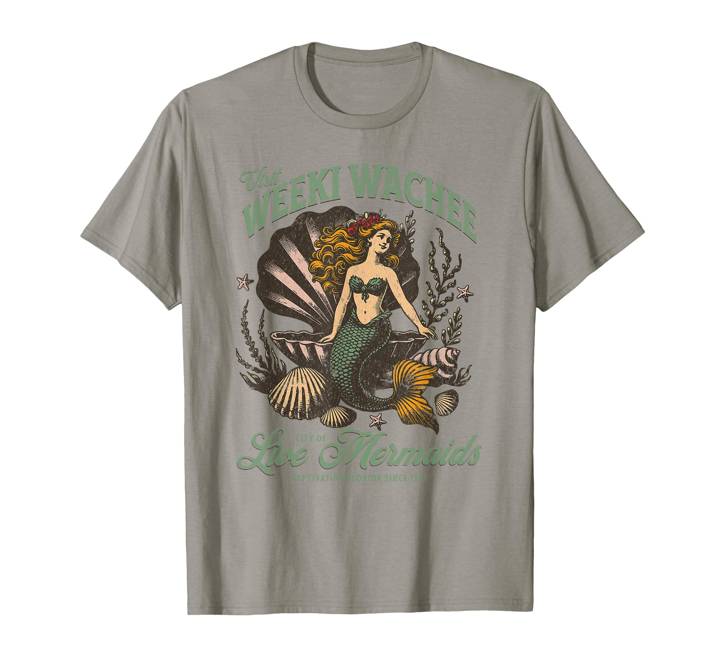 Visit Weeki Wachee City of Mermaids Florida 1947 Tourist T-Shirt