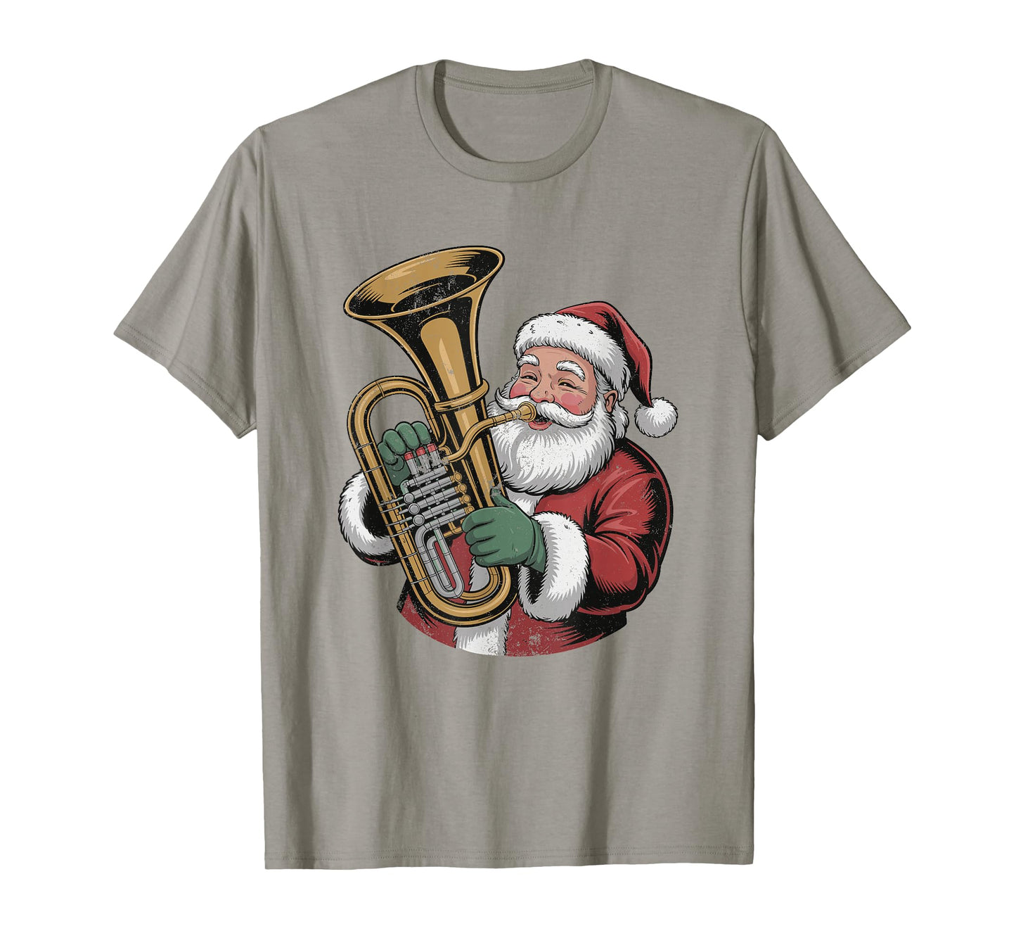 Vintage Santa Playing Tuba Retro 90s Chrismas Holiday T-Shirt
