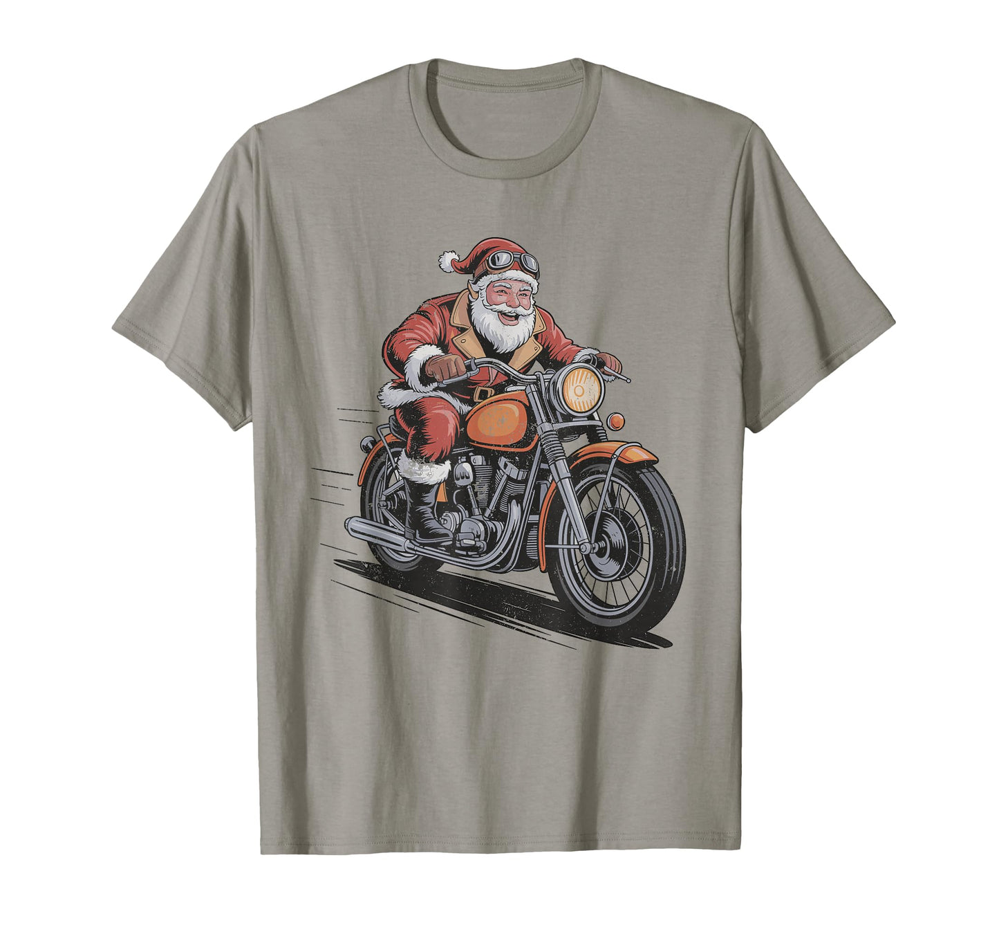 Santa Riding Motorcycle Christmas Holiday Vintage 90s T-Shirt
