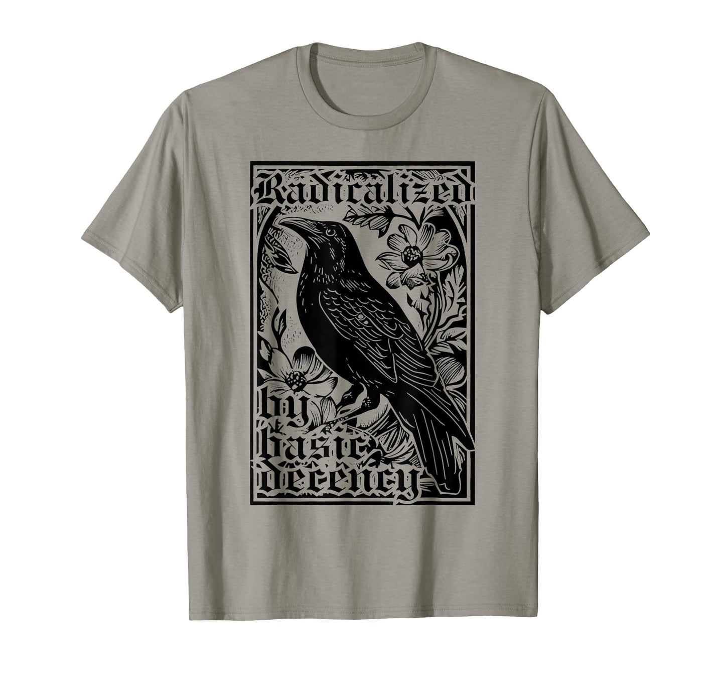 Floral Radicalized by Basic Decency Vintage Crow T-Shirt